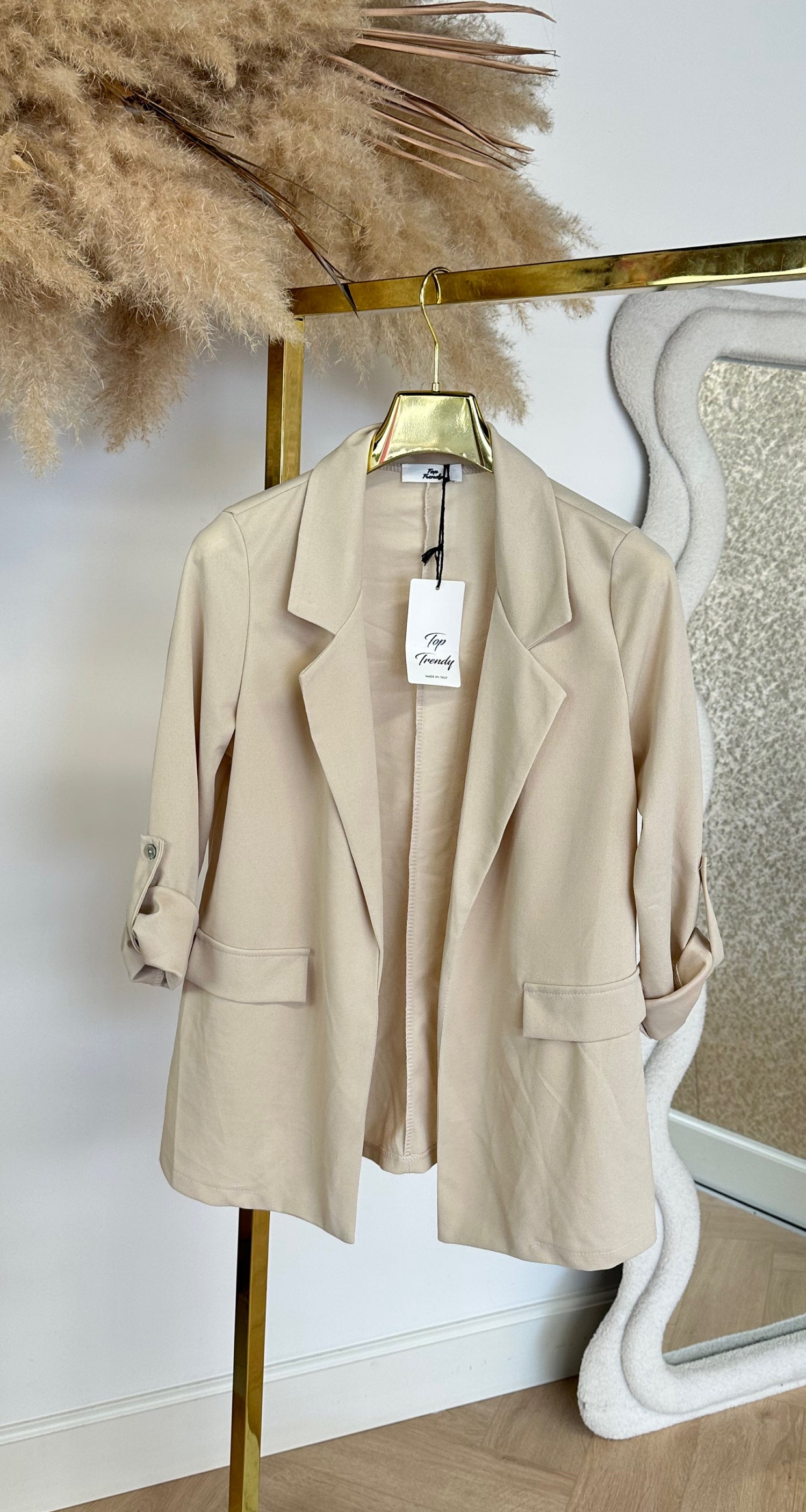 BASIC KRAAG VESTJE BEIGE