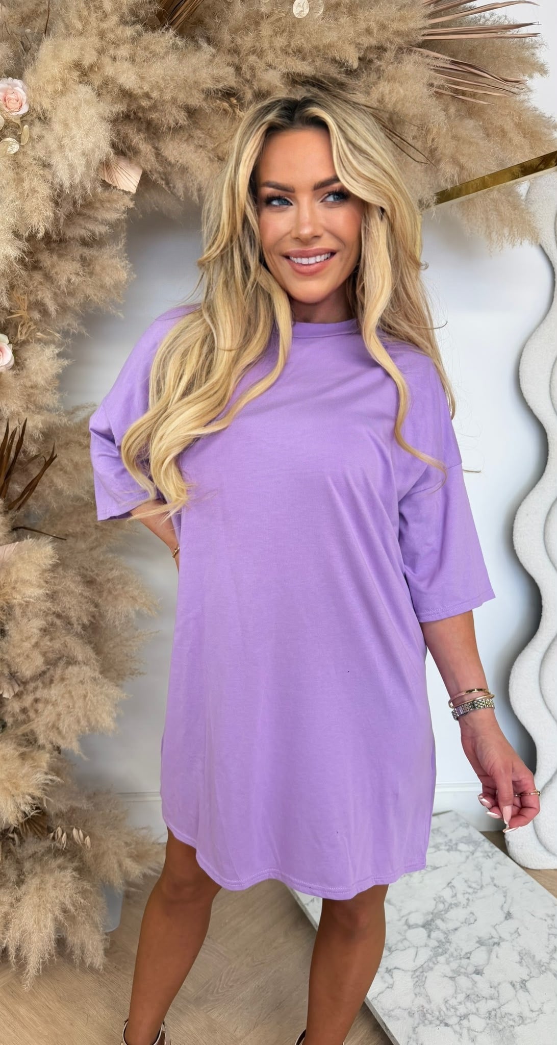 LONG TEE BASIC DRESS LILA