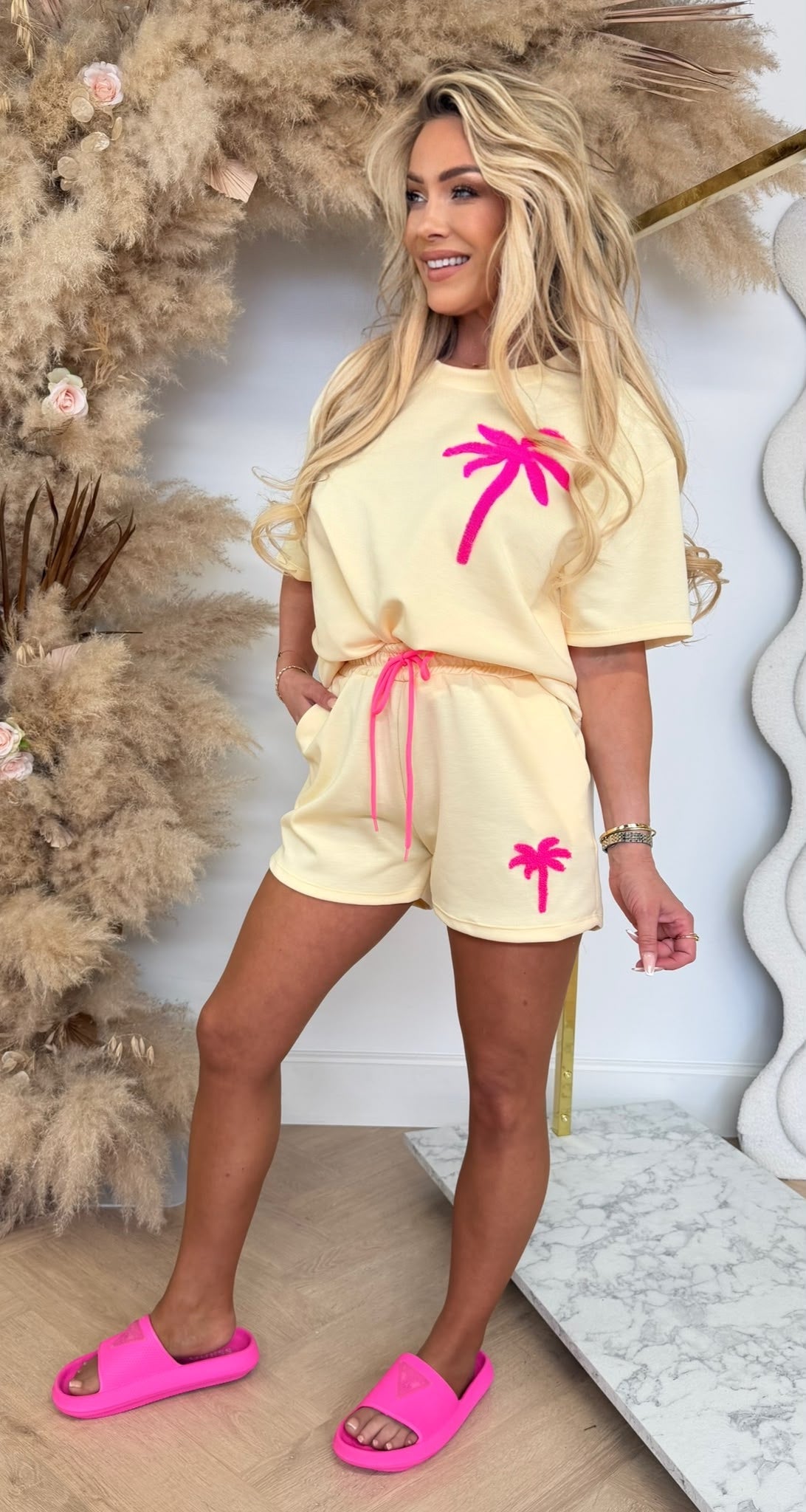 PALM SHORT SET BUTTERYELLOW