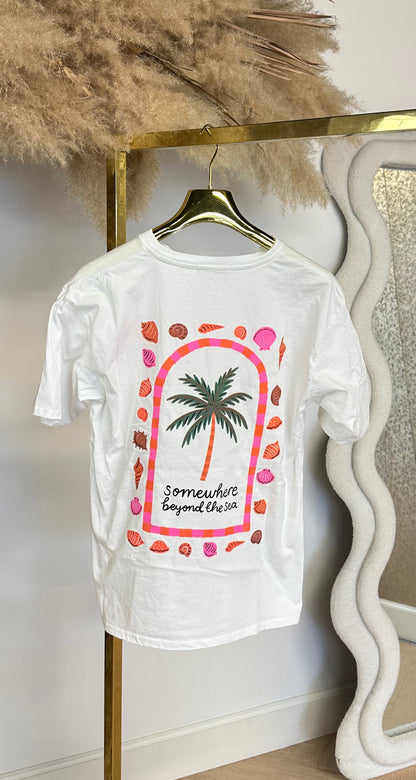 SHELL BACK PRINT TEE 6030-452 WHITE