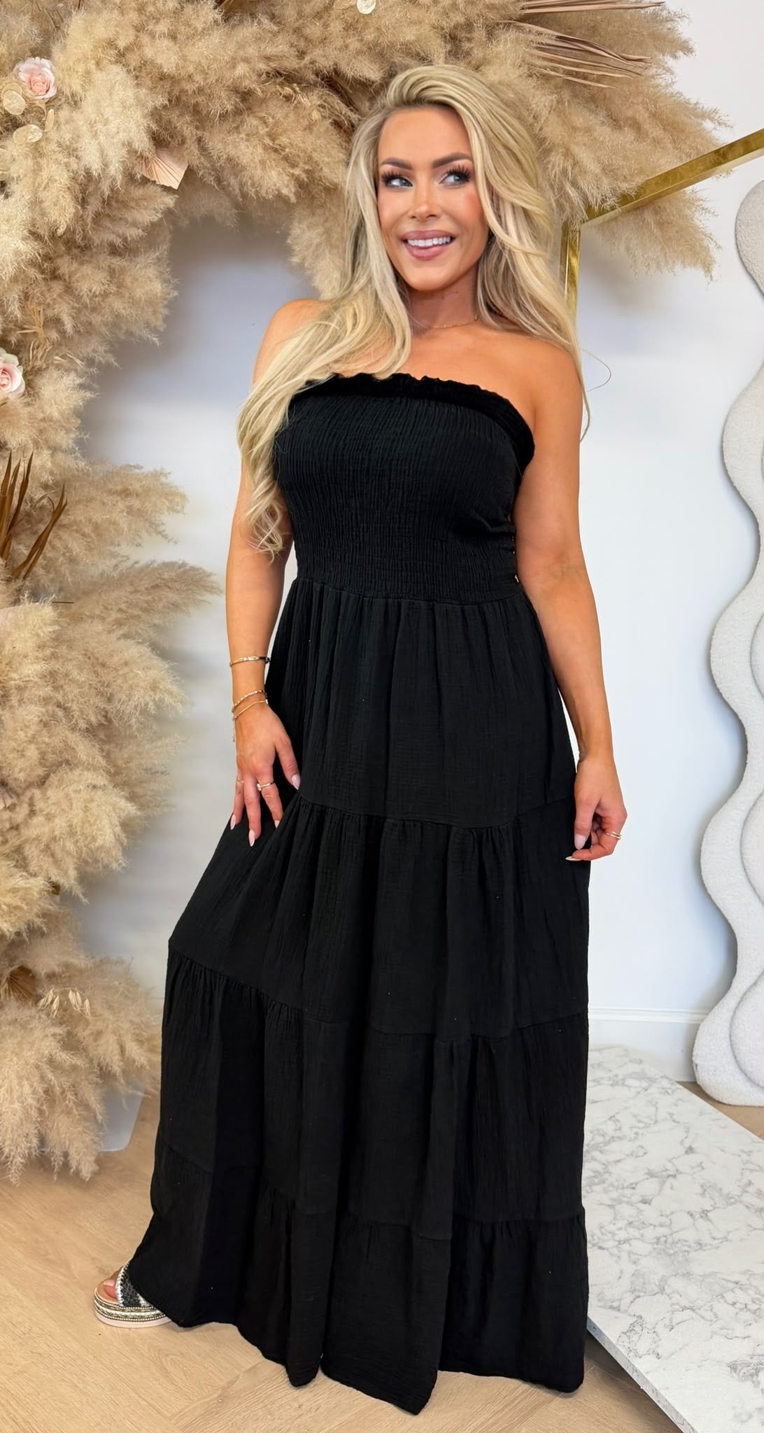 ROSALYN COTTON DRESS BLACK