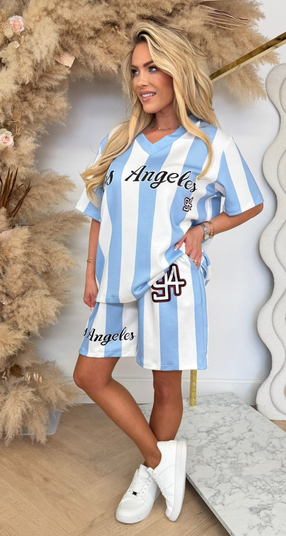 BIG STRIPE LA SET ICEBLUE