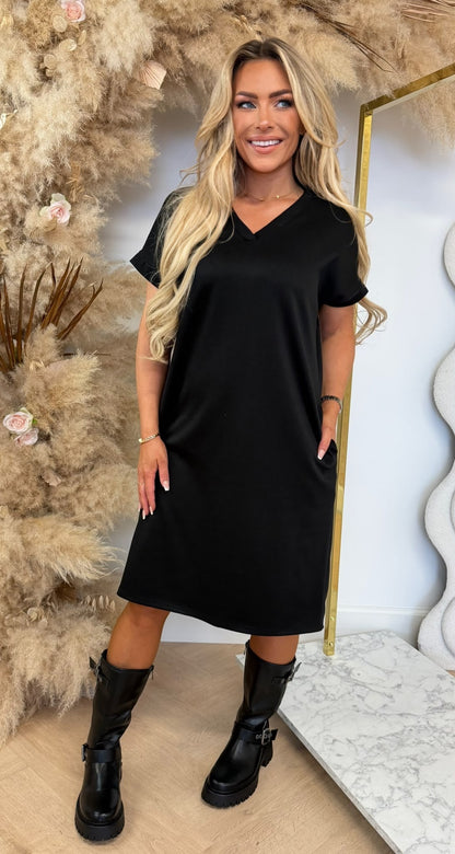KATIE BASIC LONG TEE BLACK