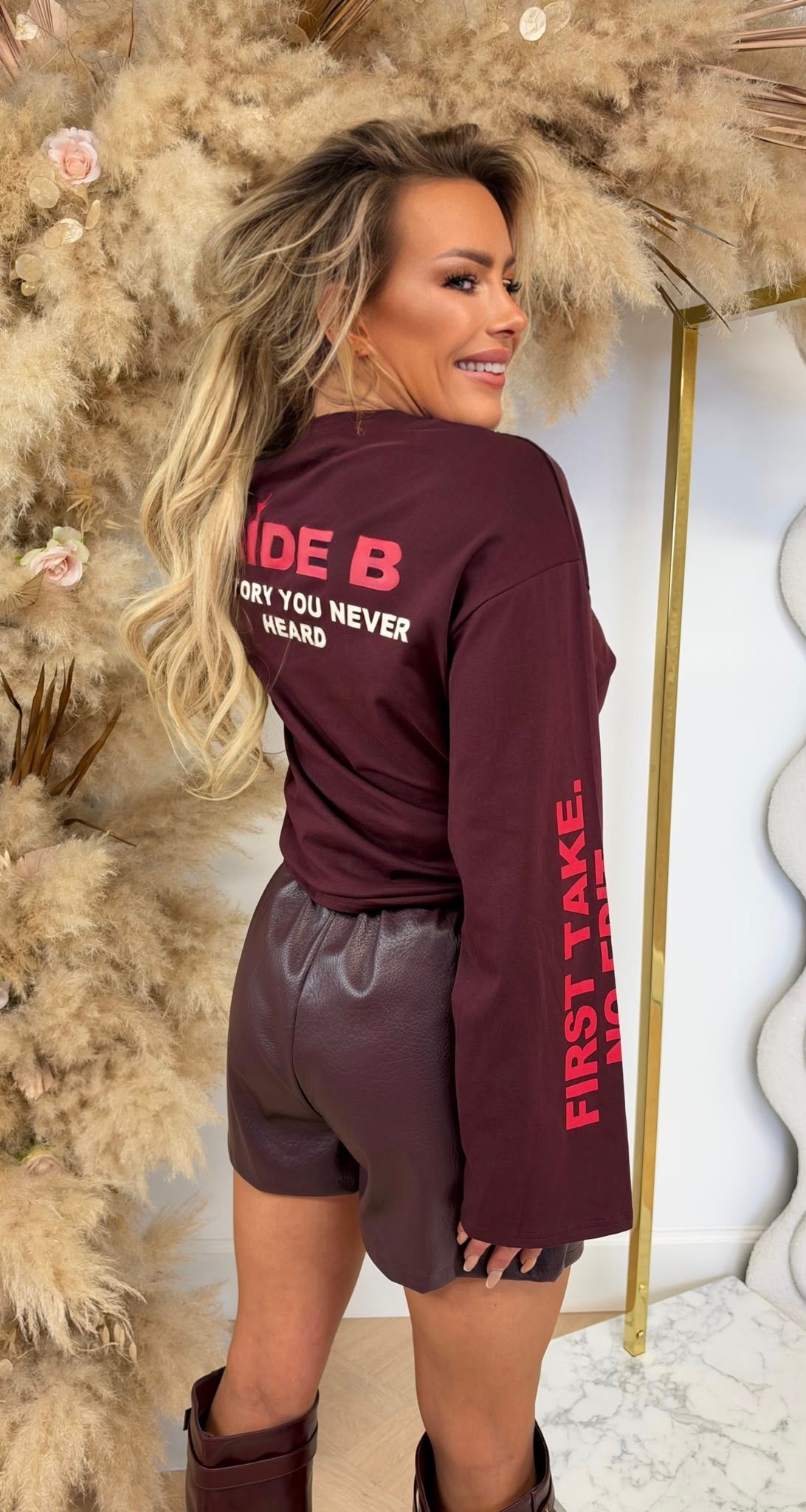SIDE LONGSLEEVE TOP 310 BORDEAUX