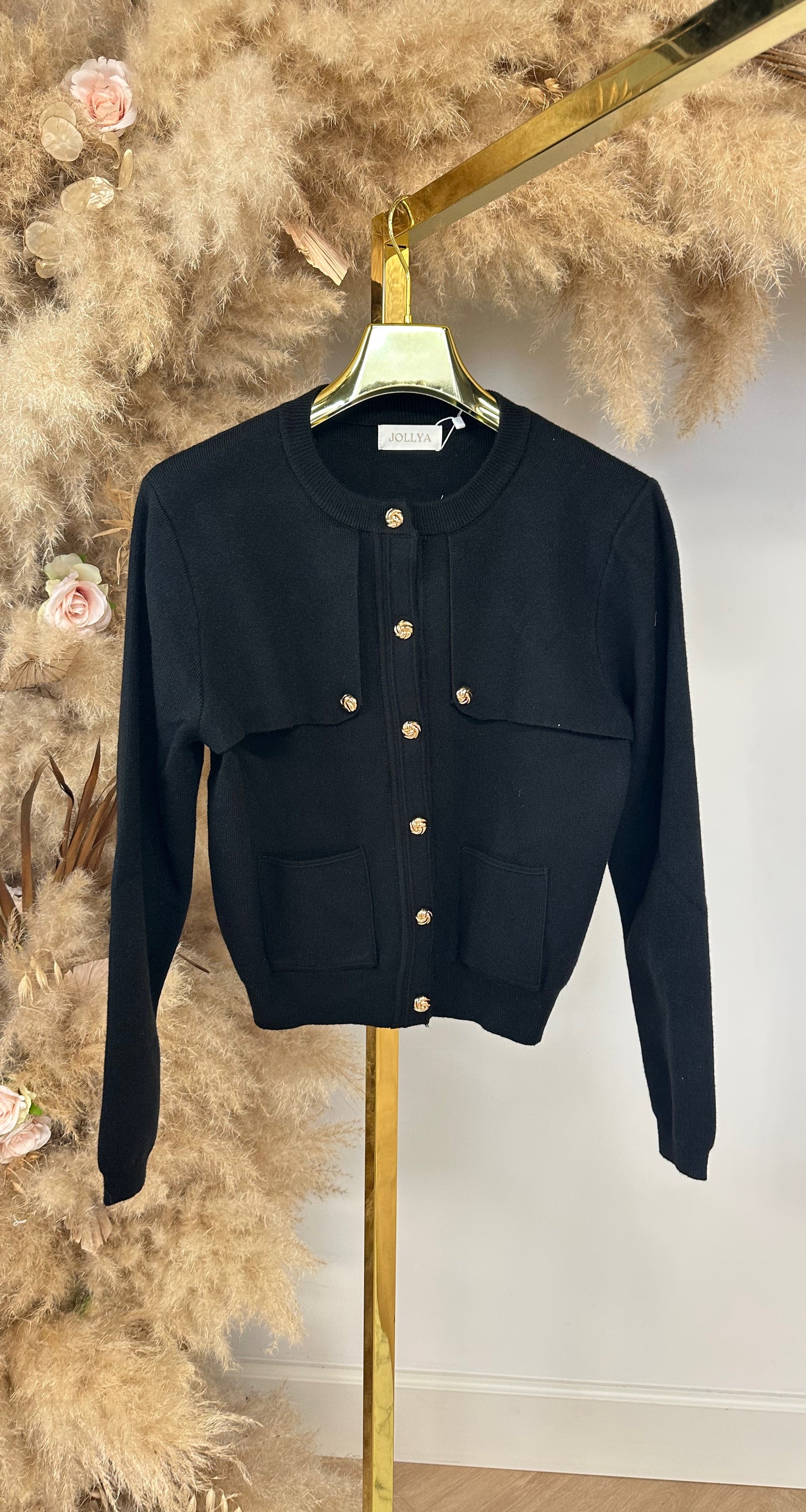 BUTTON VESTJE 679 BLACK