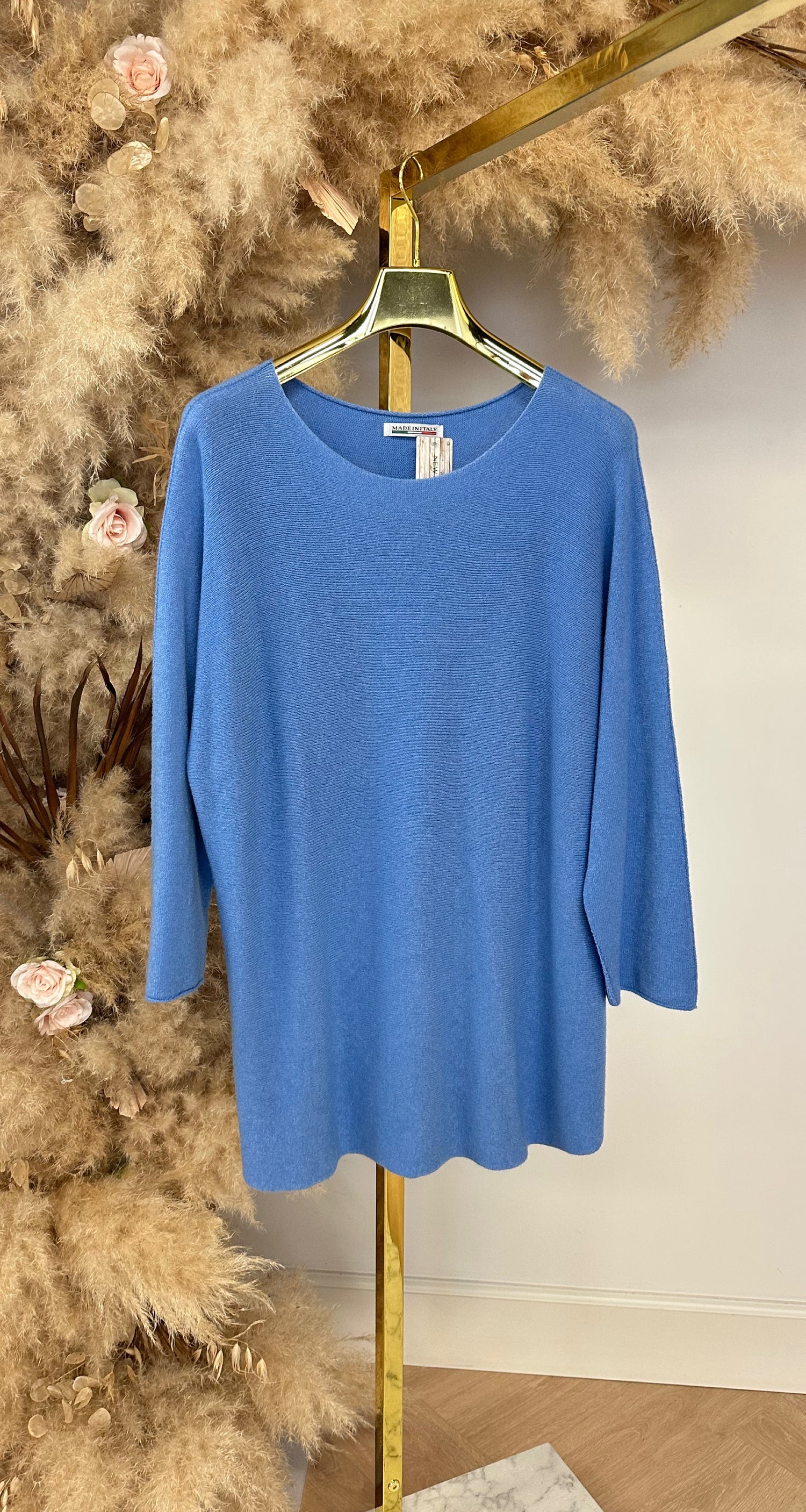 KIMMY SOFT LONG TOP BLUE