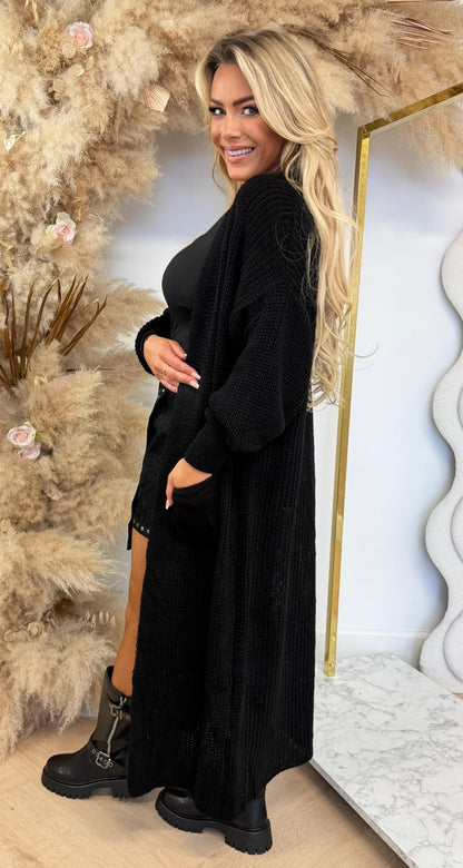 KNITTED LOUNGE VEST BLACK