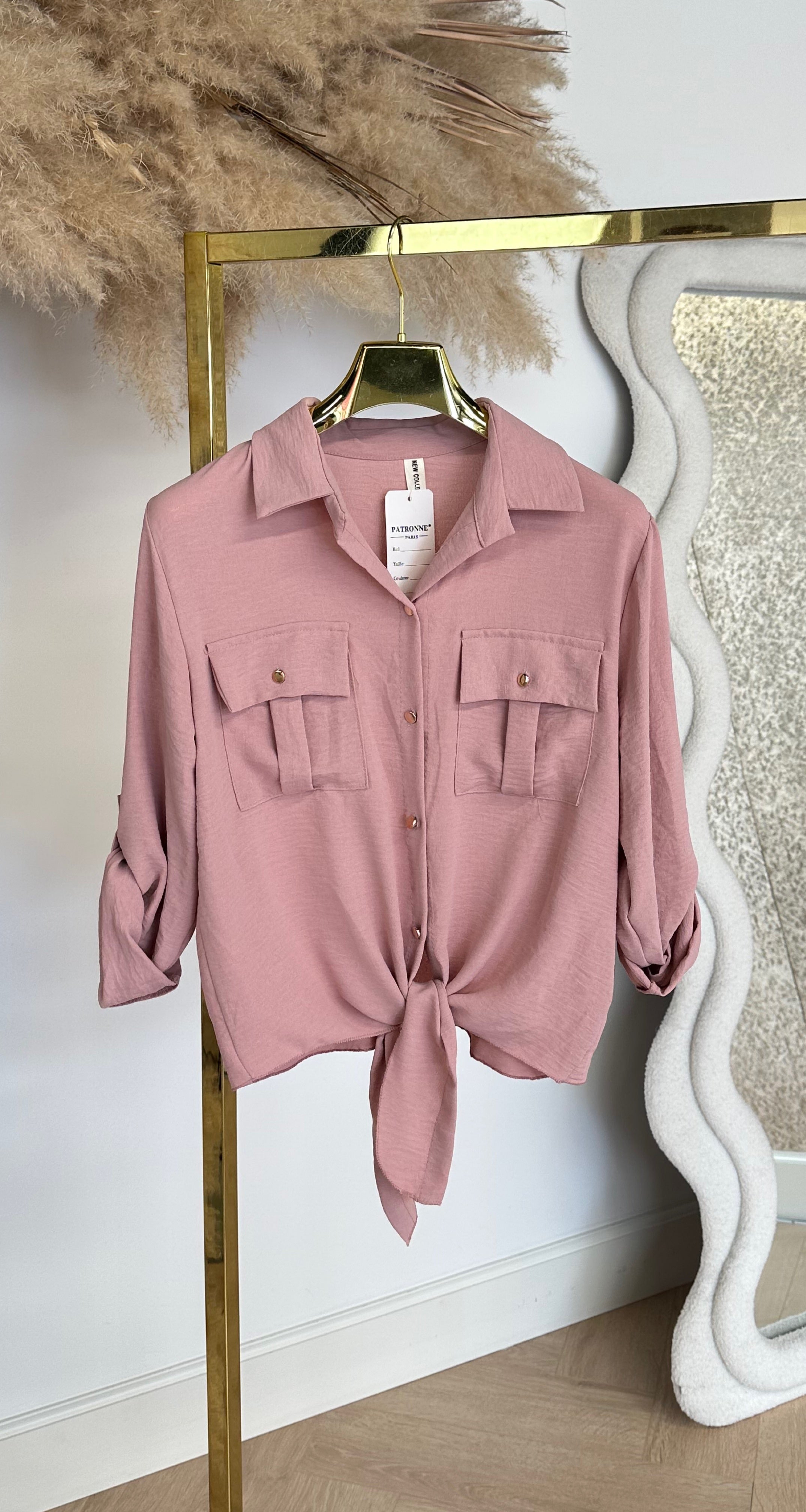 LARIS KNOOP BLOUSE OLDPINK