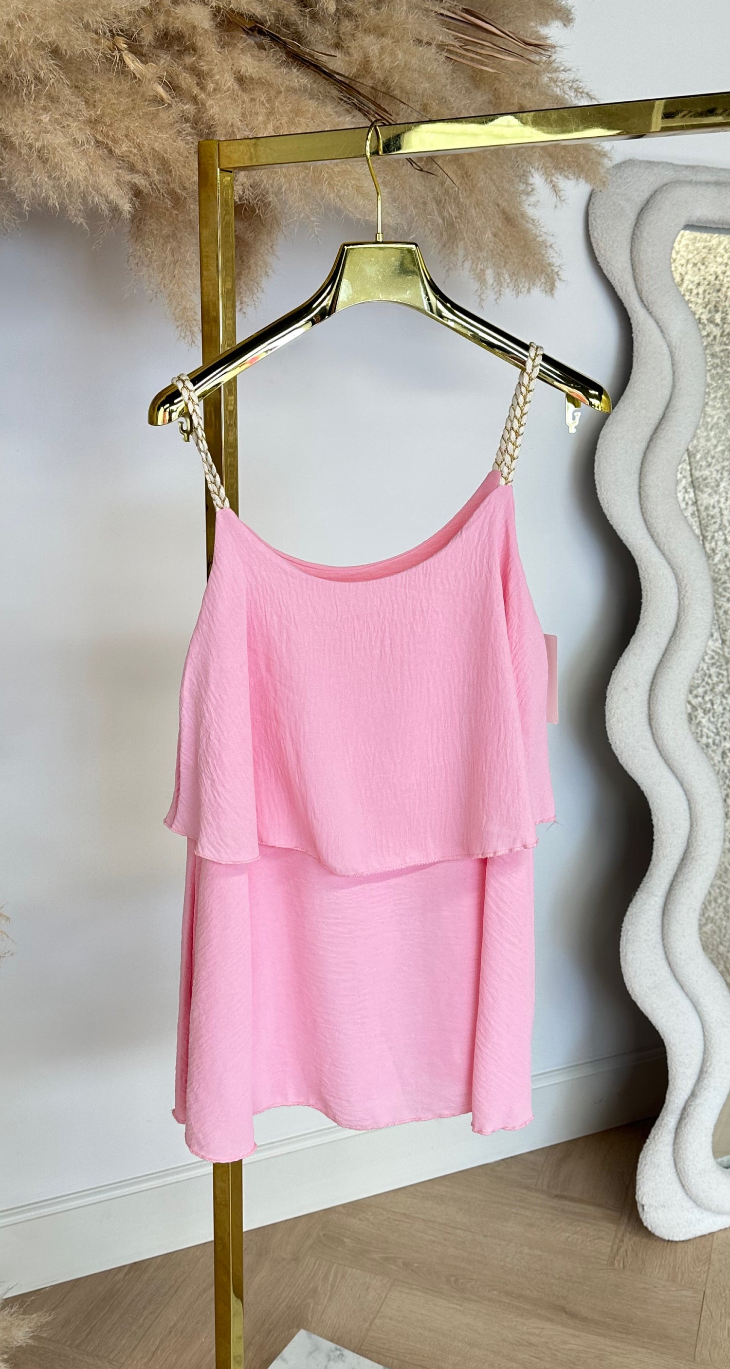 VLECHT RUFFLE TOP LIGHTPINK