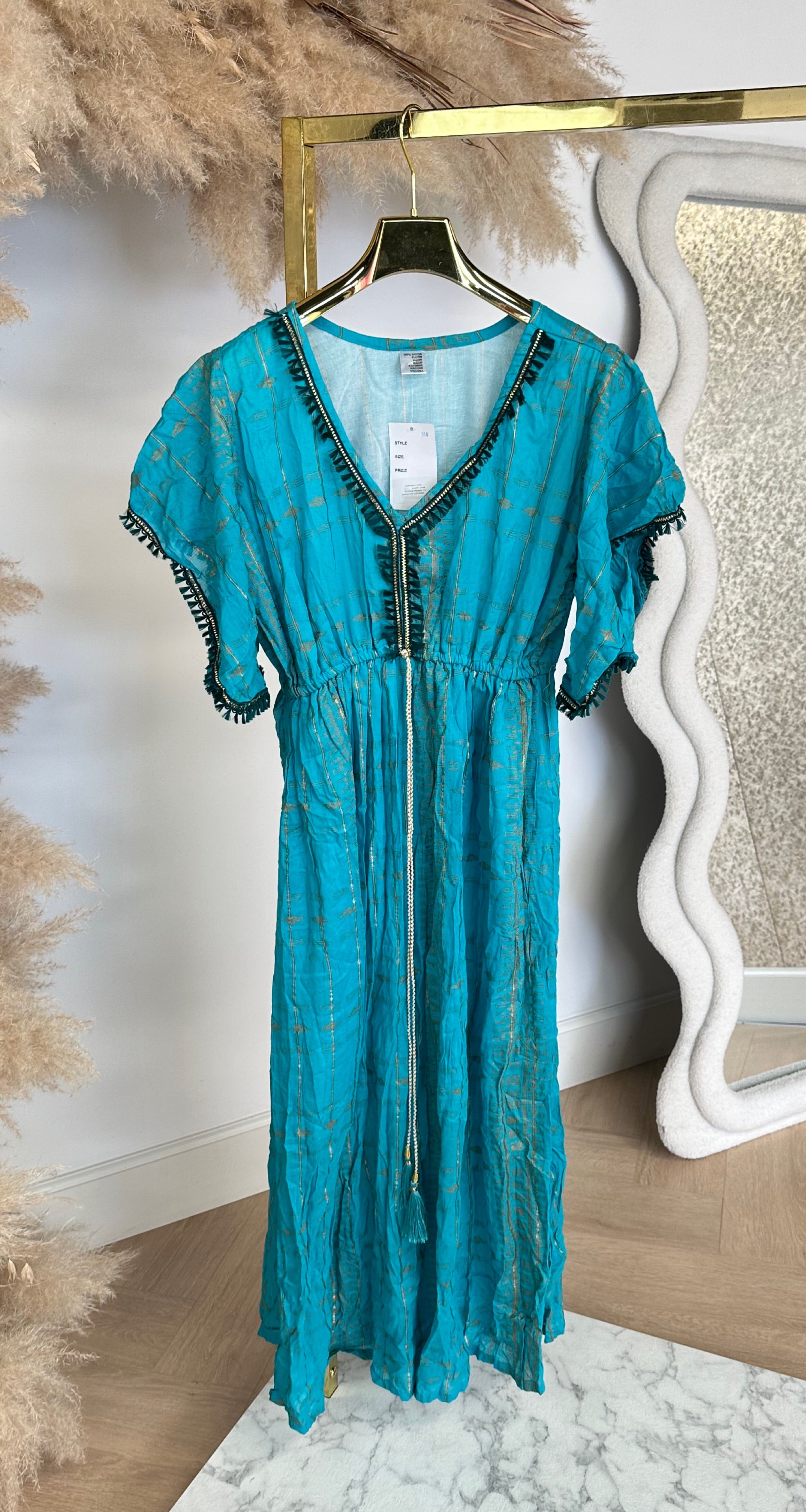 LEANE IBIZA BOHI MAXI DRESS 914 BLUE