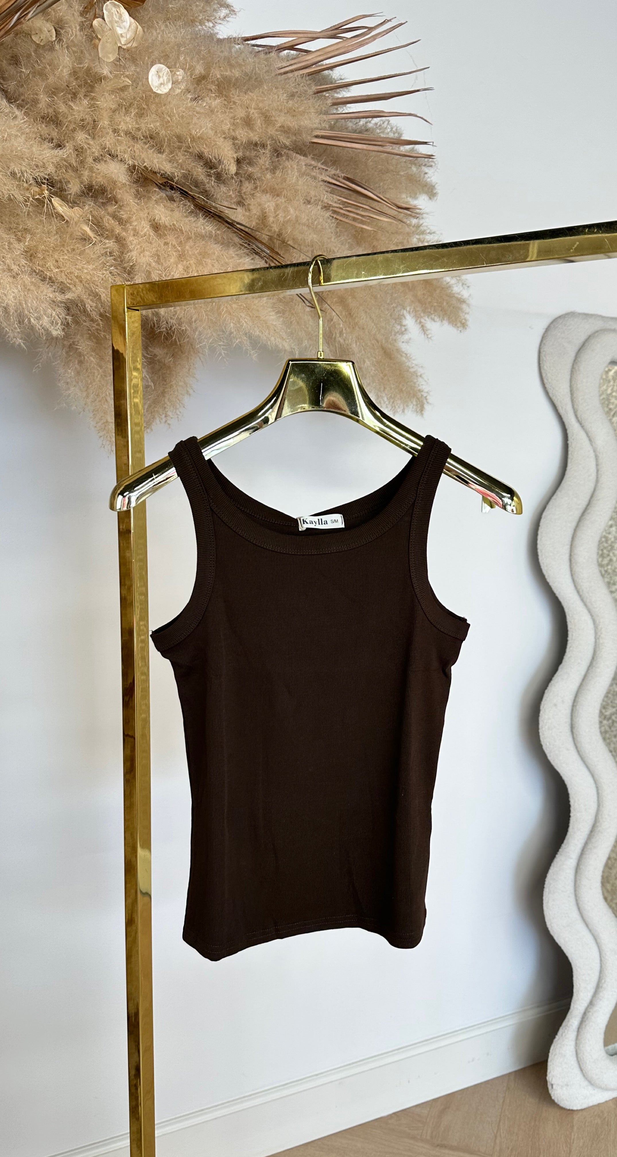 BASIC SMALL RIB TOP 928 CHOCO