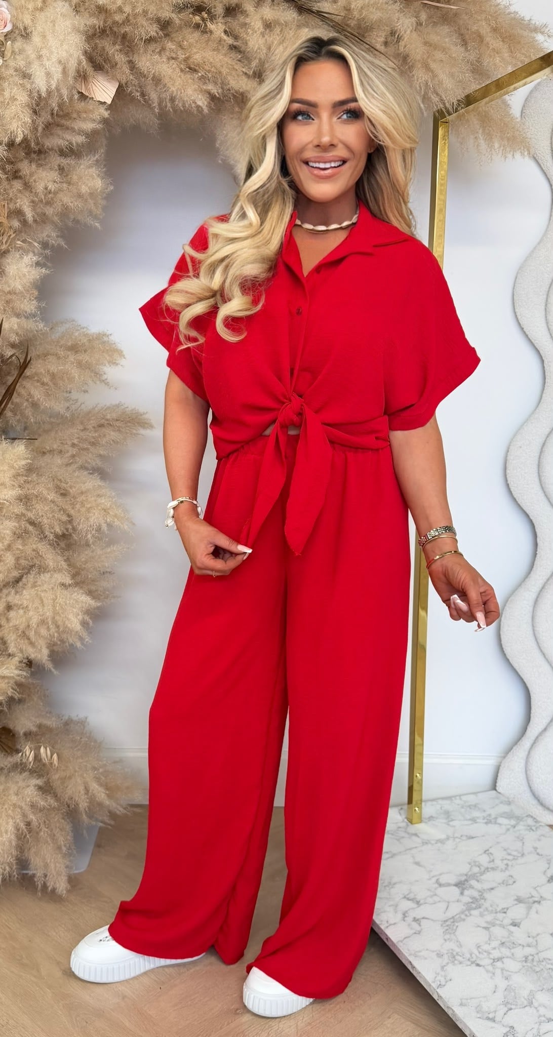 SIMPLE CLASSY CO-ORD SET RED