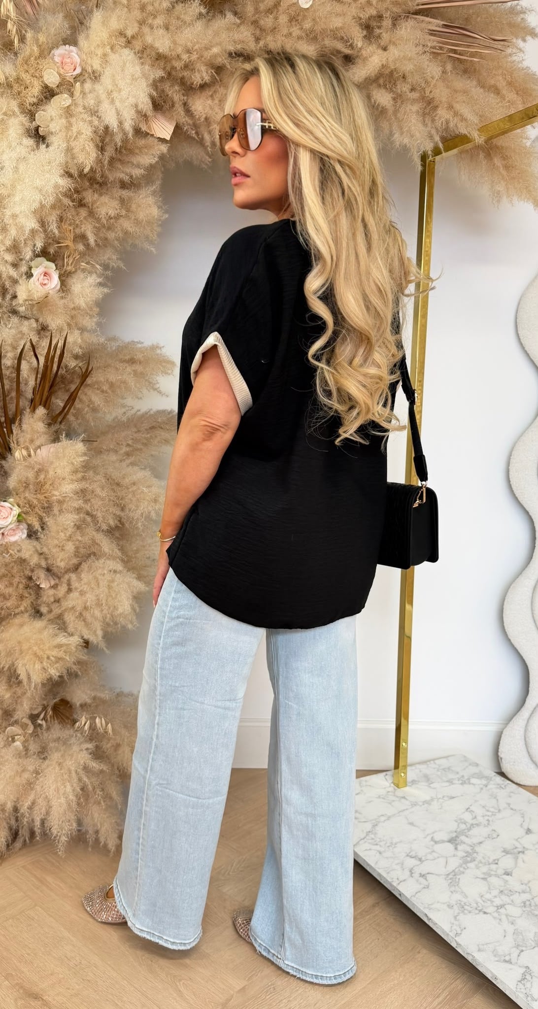 CLAIRE GOLDY V TOP BLACK