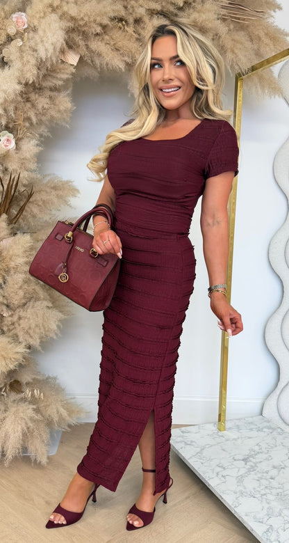 GINY CUTE RUFFLES SET BORDEAUX
