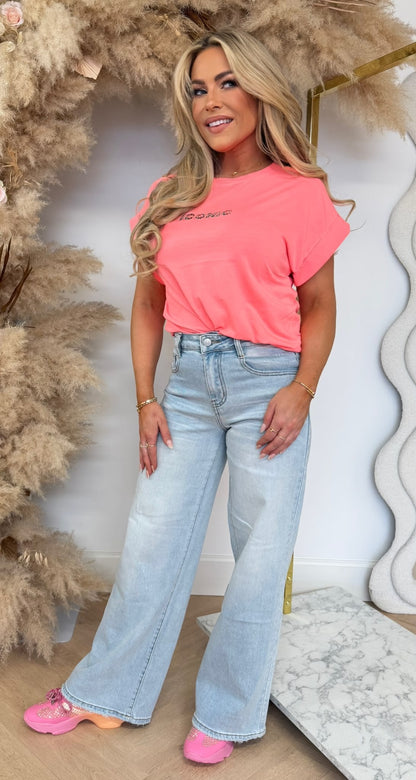 LITTLE ICONIC LEO TEE 690010-220 CORAL