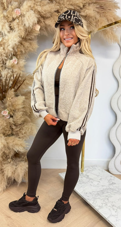 STRIPY VILT JACKET BEIGE