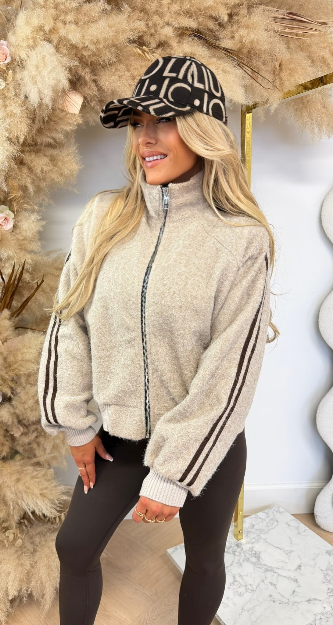 STRIPY VILT JACKET BEIGE