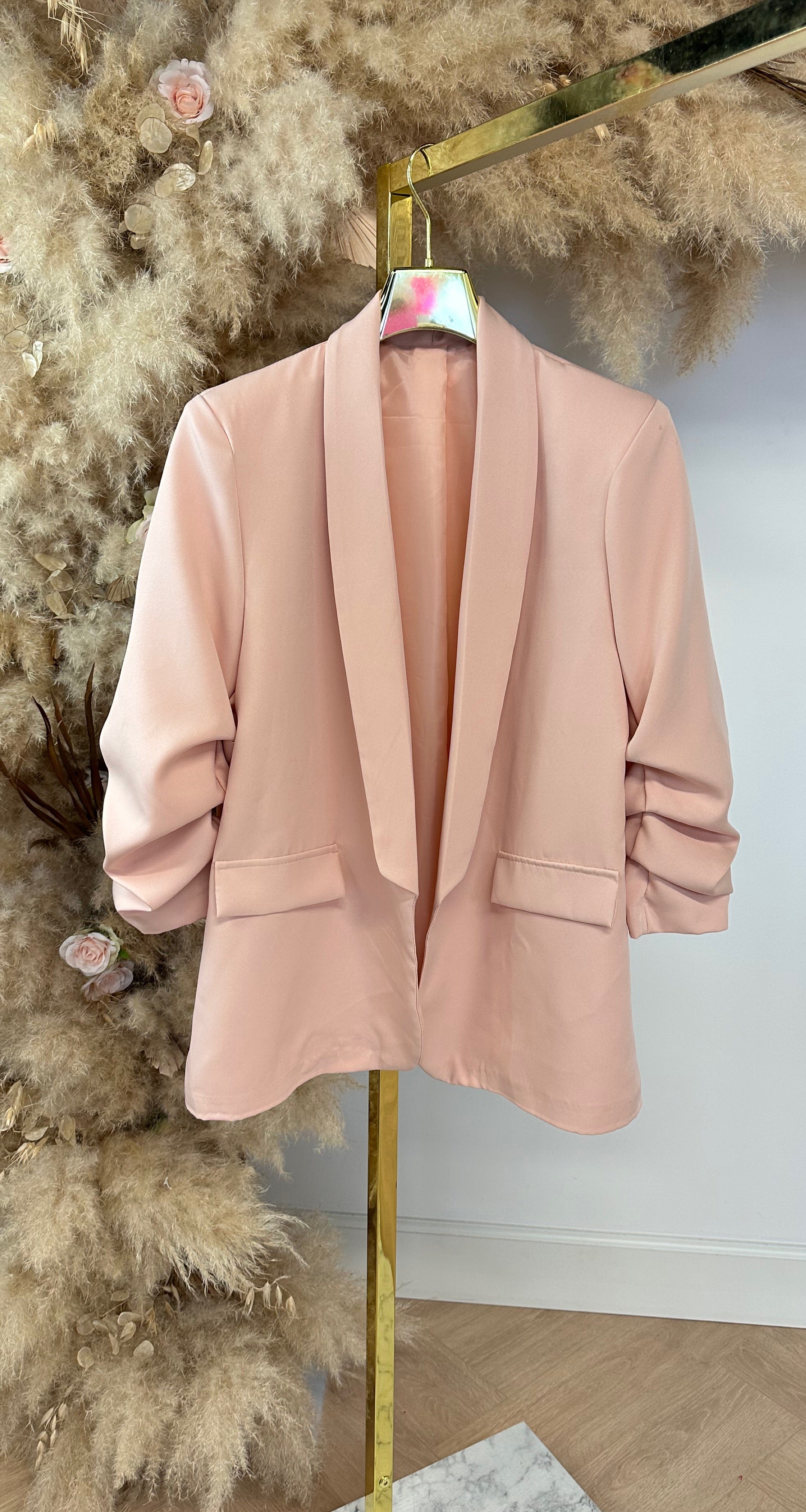NINA OVERSIZED CROPPED BLAZER OLDPINK