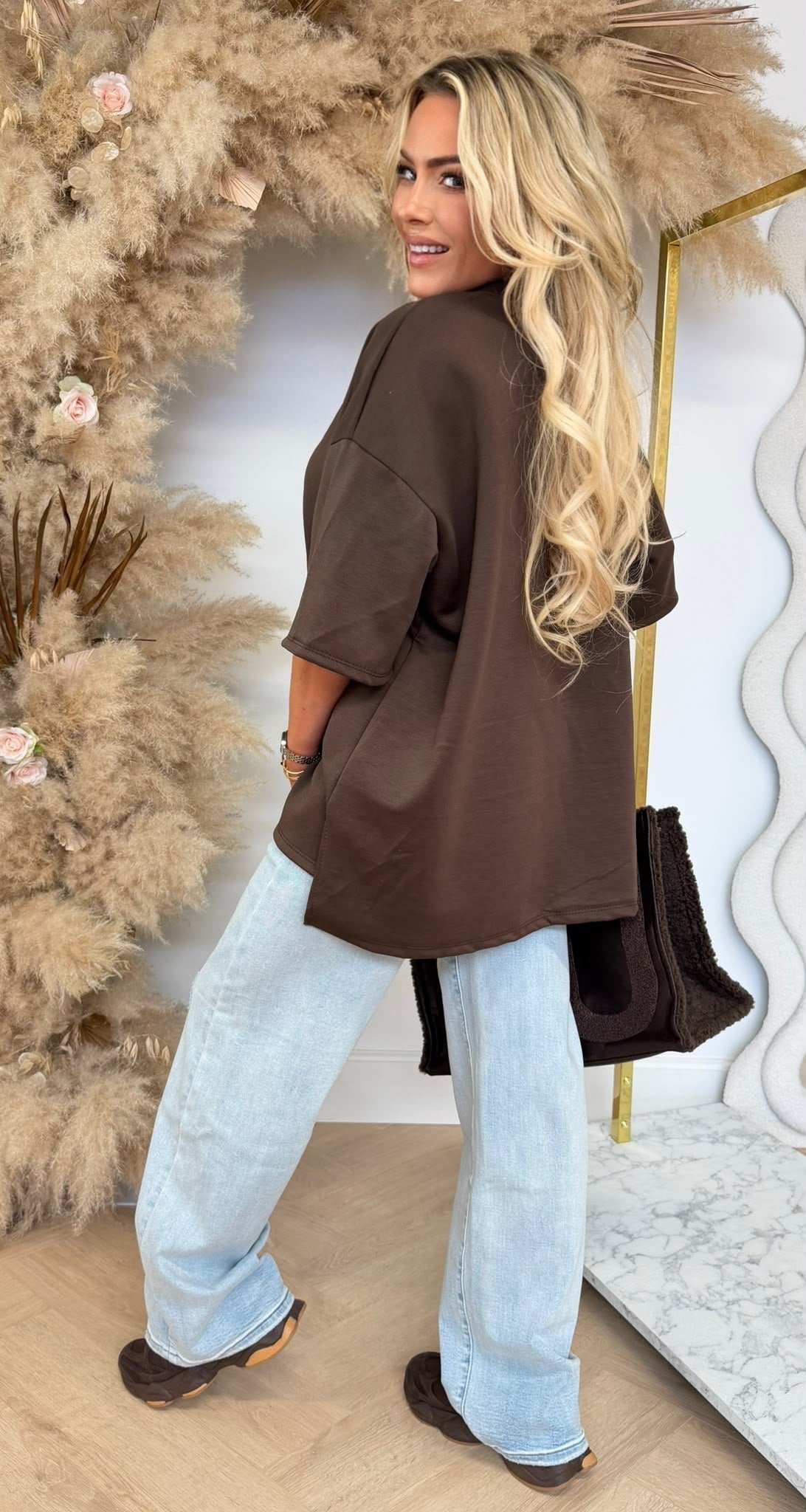 BASIC OVERSIZED TEE CHOCO