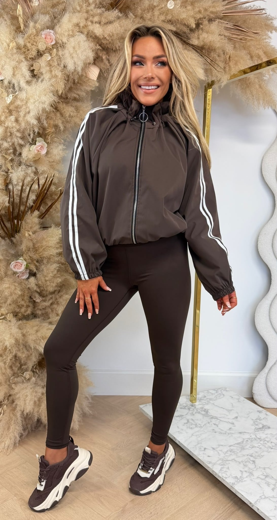 RHODE NEW STRIPED JACKET CHOCO