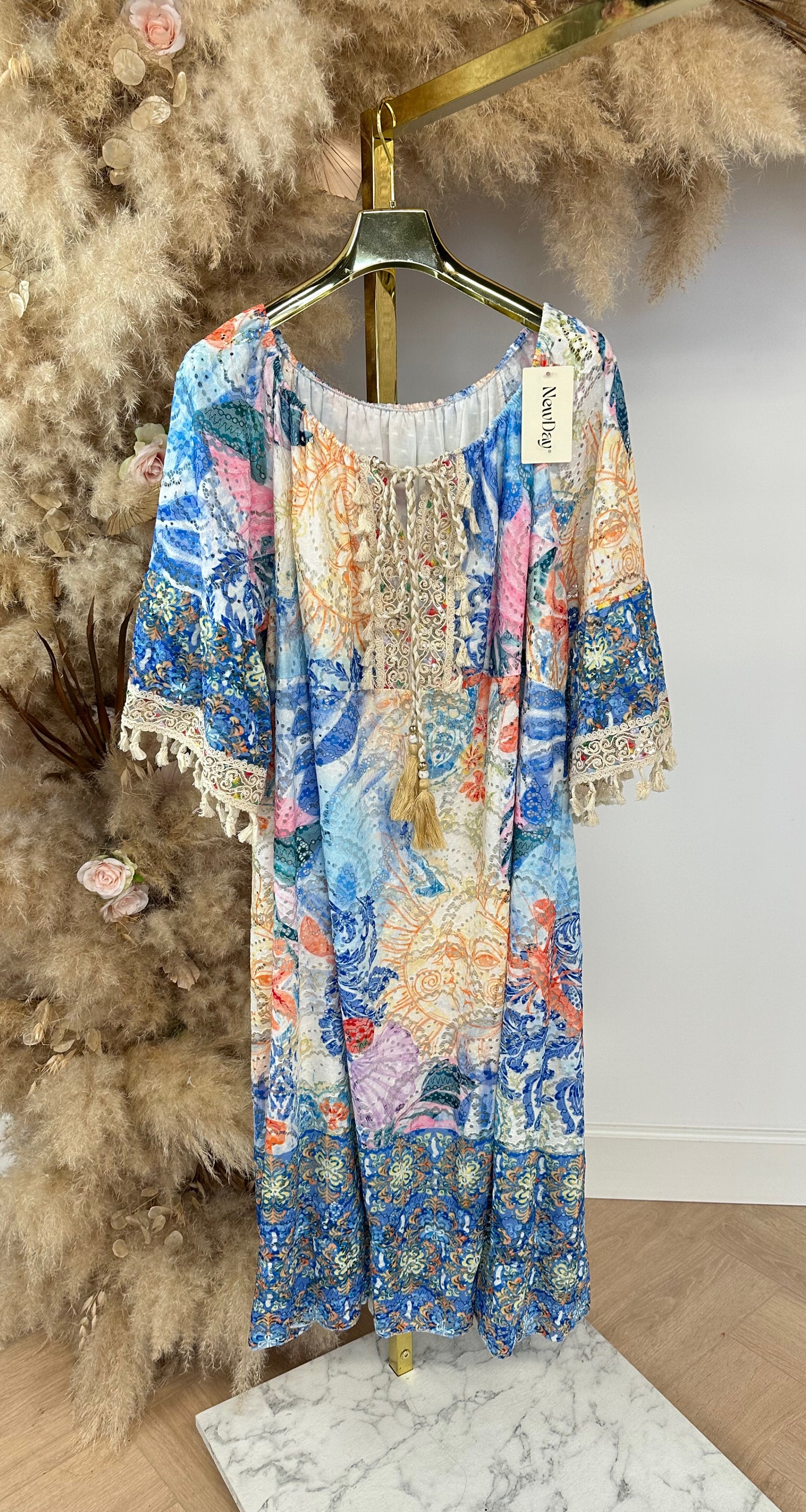 COLORFUL SUNNIE DRESS BLUE