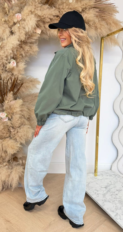NEW ZIPPER BOMBERJACKET ARMYGREEN
