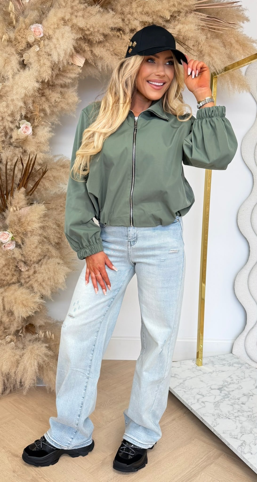 NEW ZIPPER BOMBERJACKET ARMYGREEN