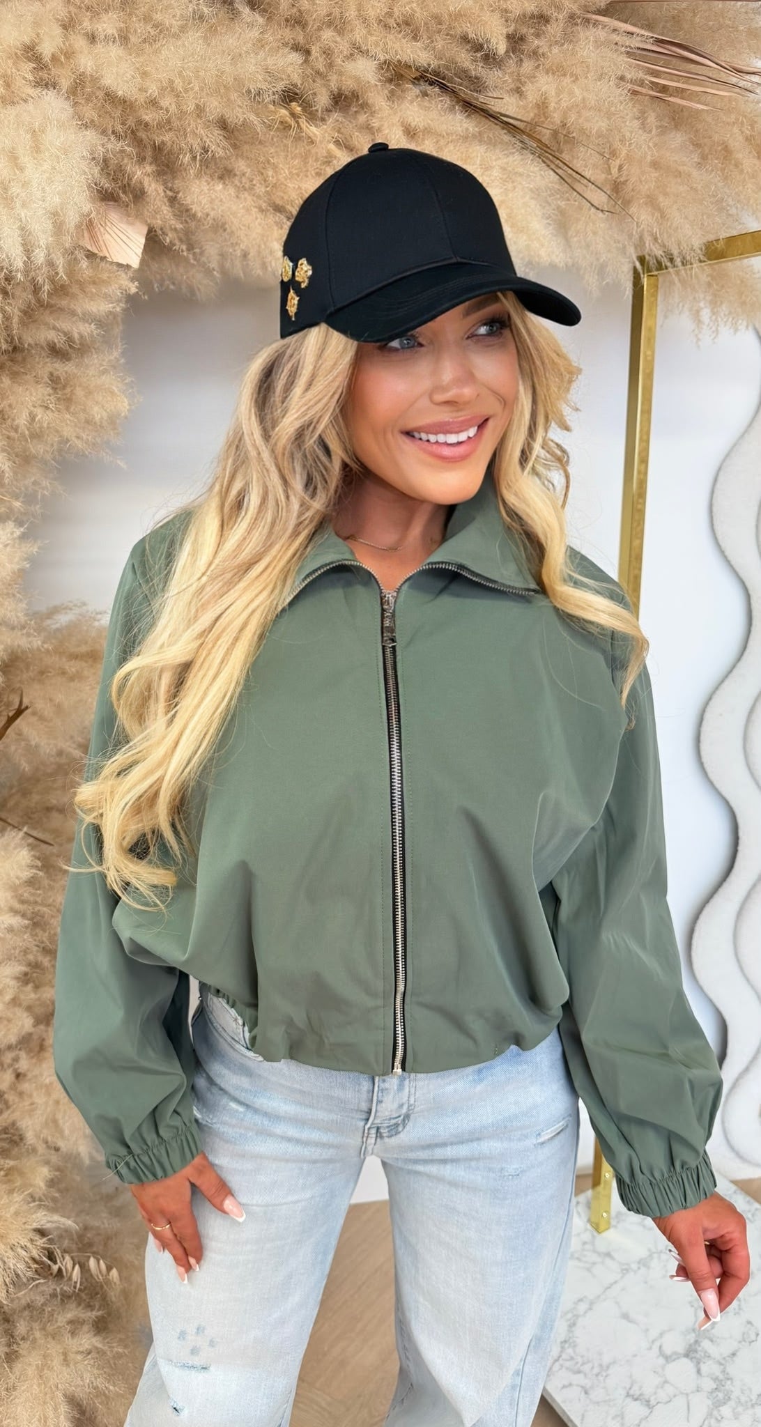 NEW ZIPPER BOMBERJACKET ARMYGREEN