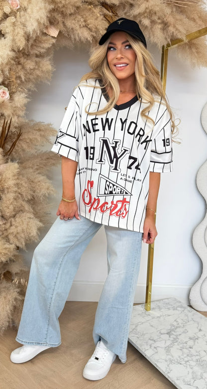 REBEL SPORTS BASEBALL SHIRT OFFWHITE
