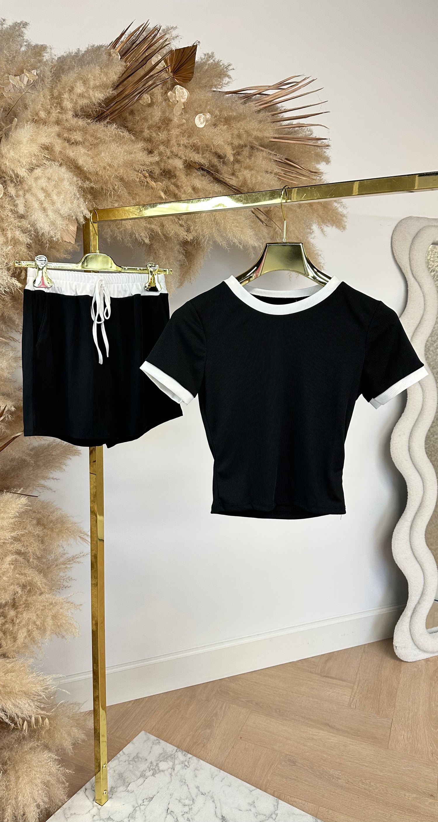 LIZE SMALL RIB SETJE BLACK