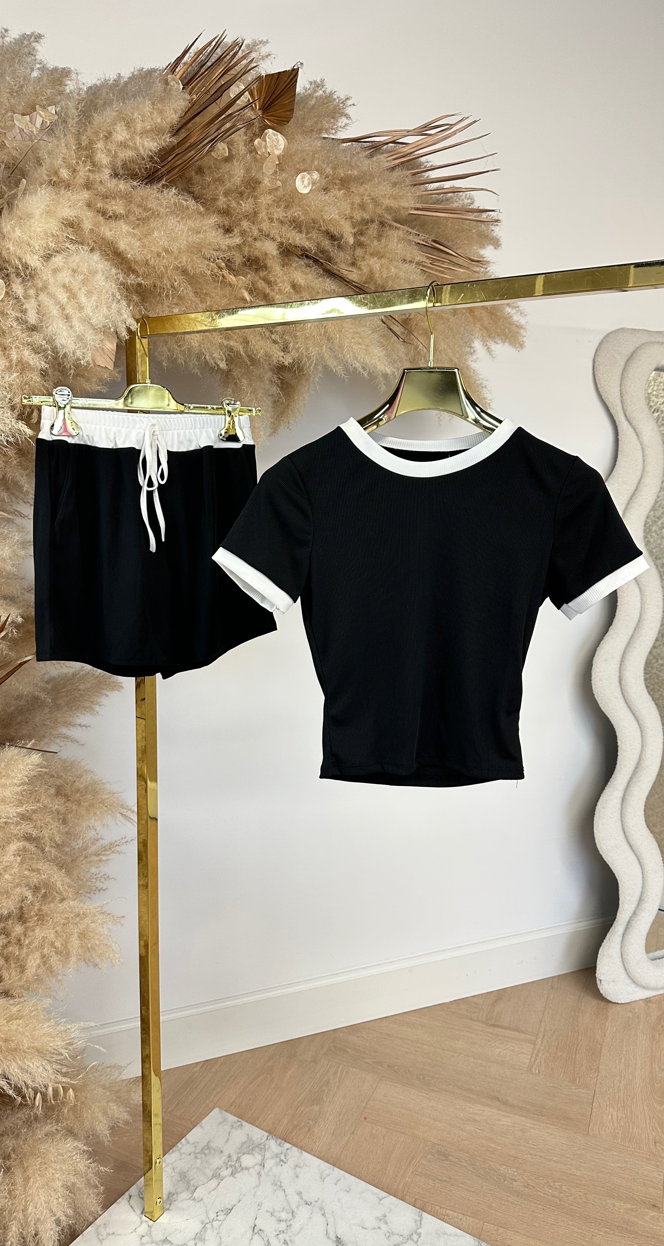 LIZE SMALL RIB SETJE BLACK