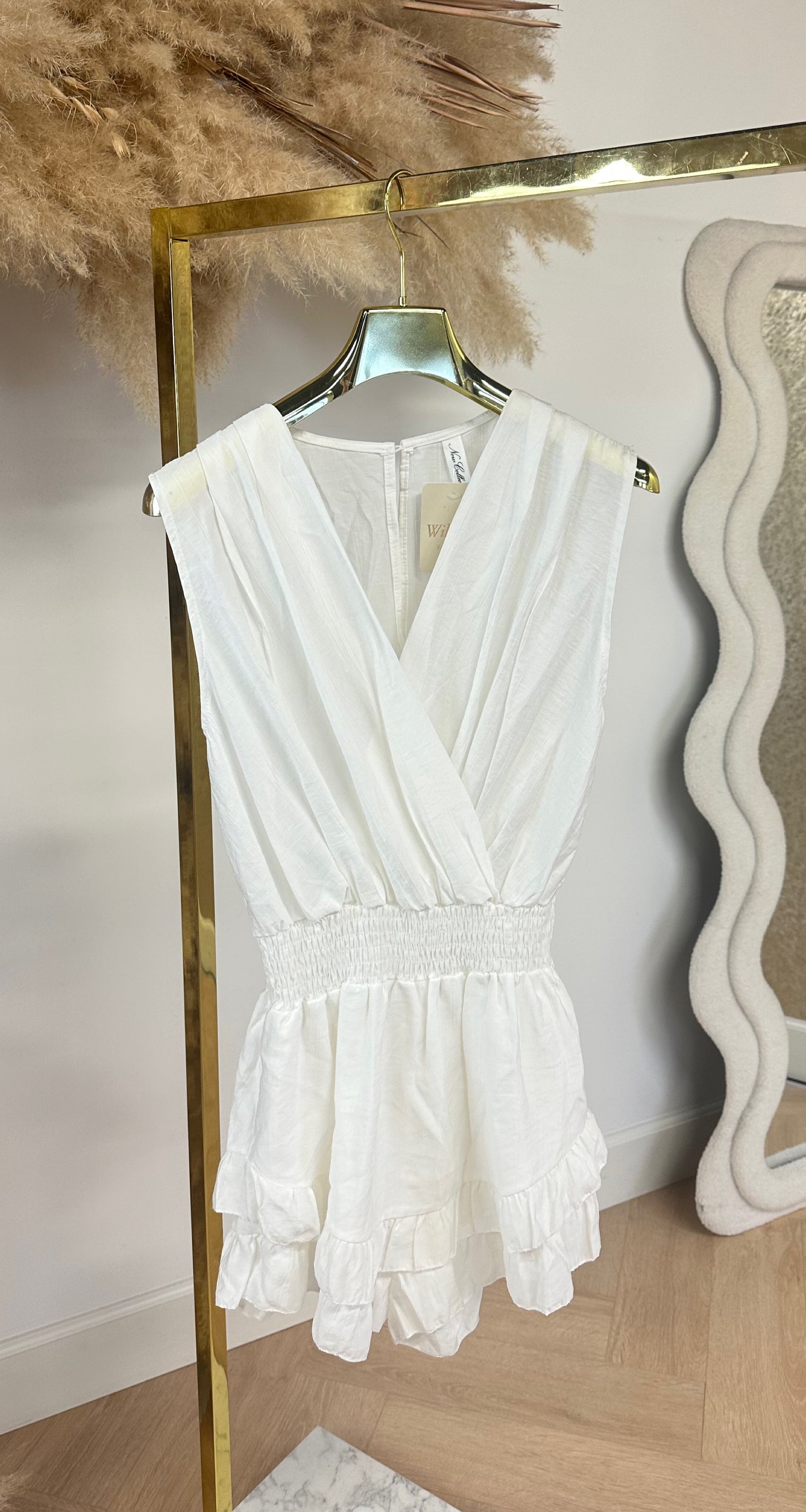 LINA CROSS OVER PLAYSUIT WHITE