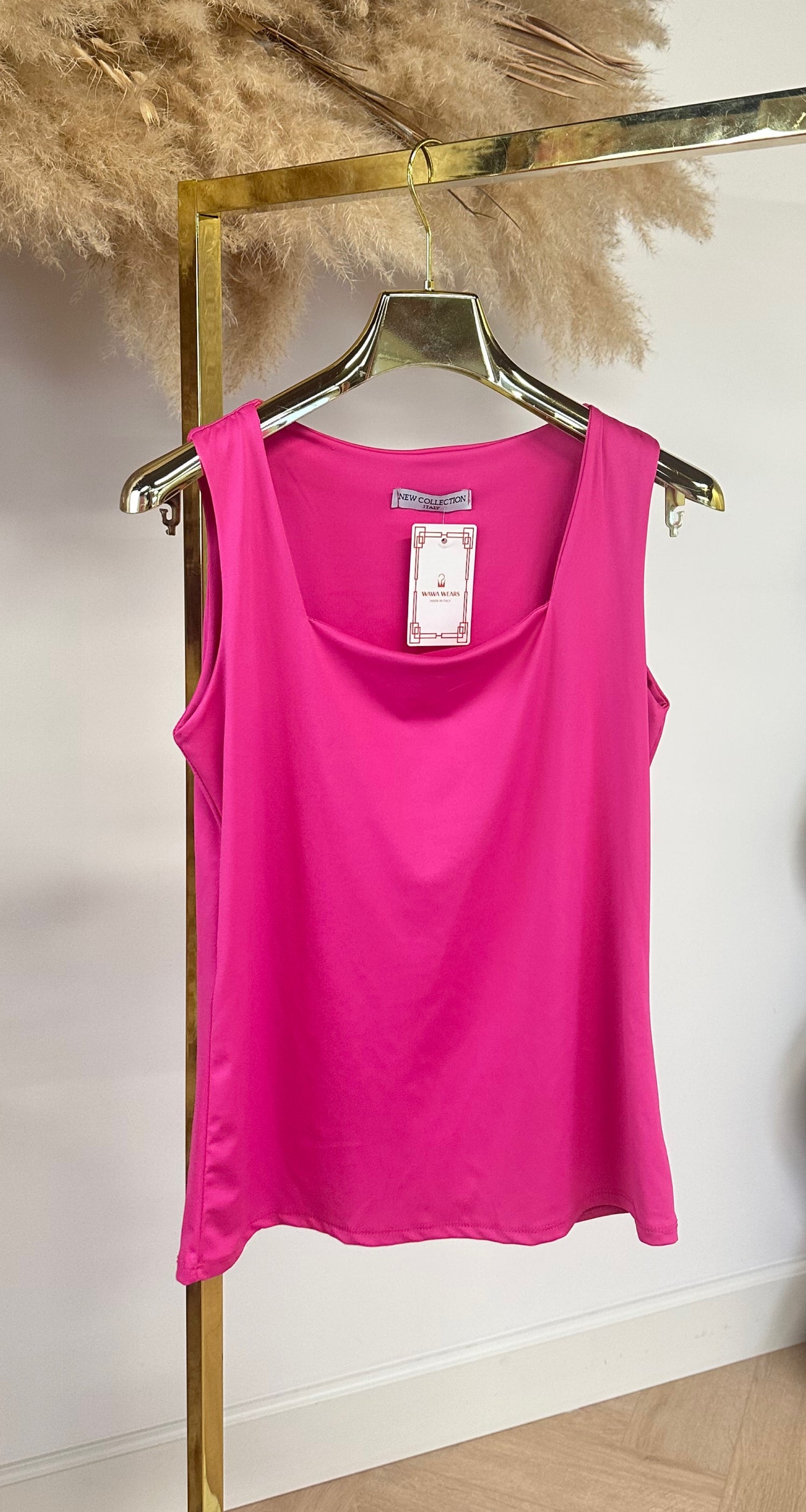 CECE BASIC TRAVEL TOP FUCHSIA