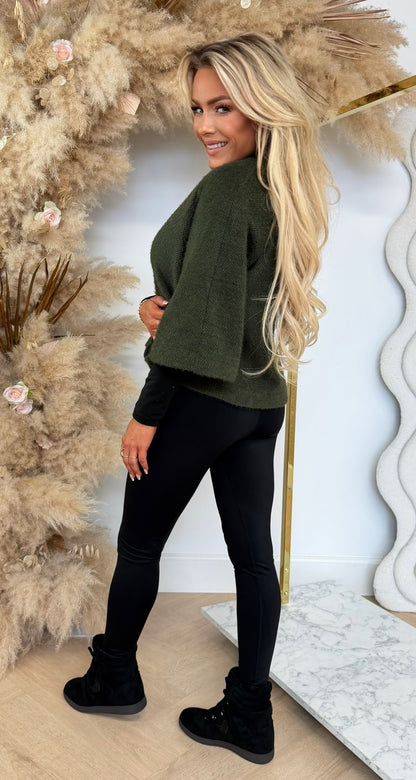 PEARLY BUTTON SOFT VESTJE ARMYGREEN