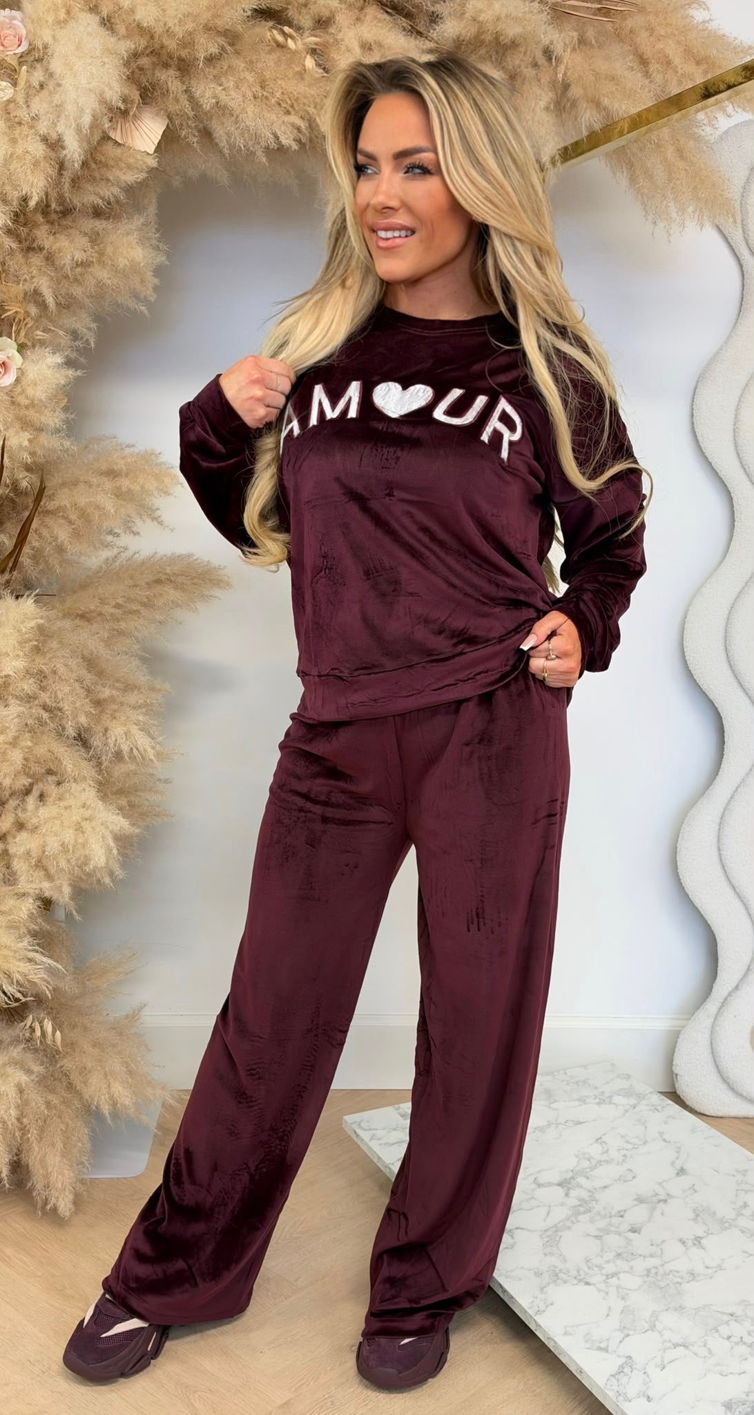 LACE AMOUR SET 1074 BORDEAUX