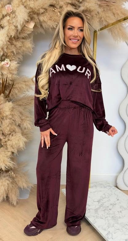LACE AMOUR SET 1074 BORDEAUX