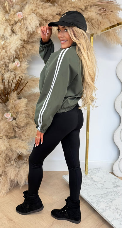 RHODE NEW STRIPED JACKET OLIVE