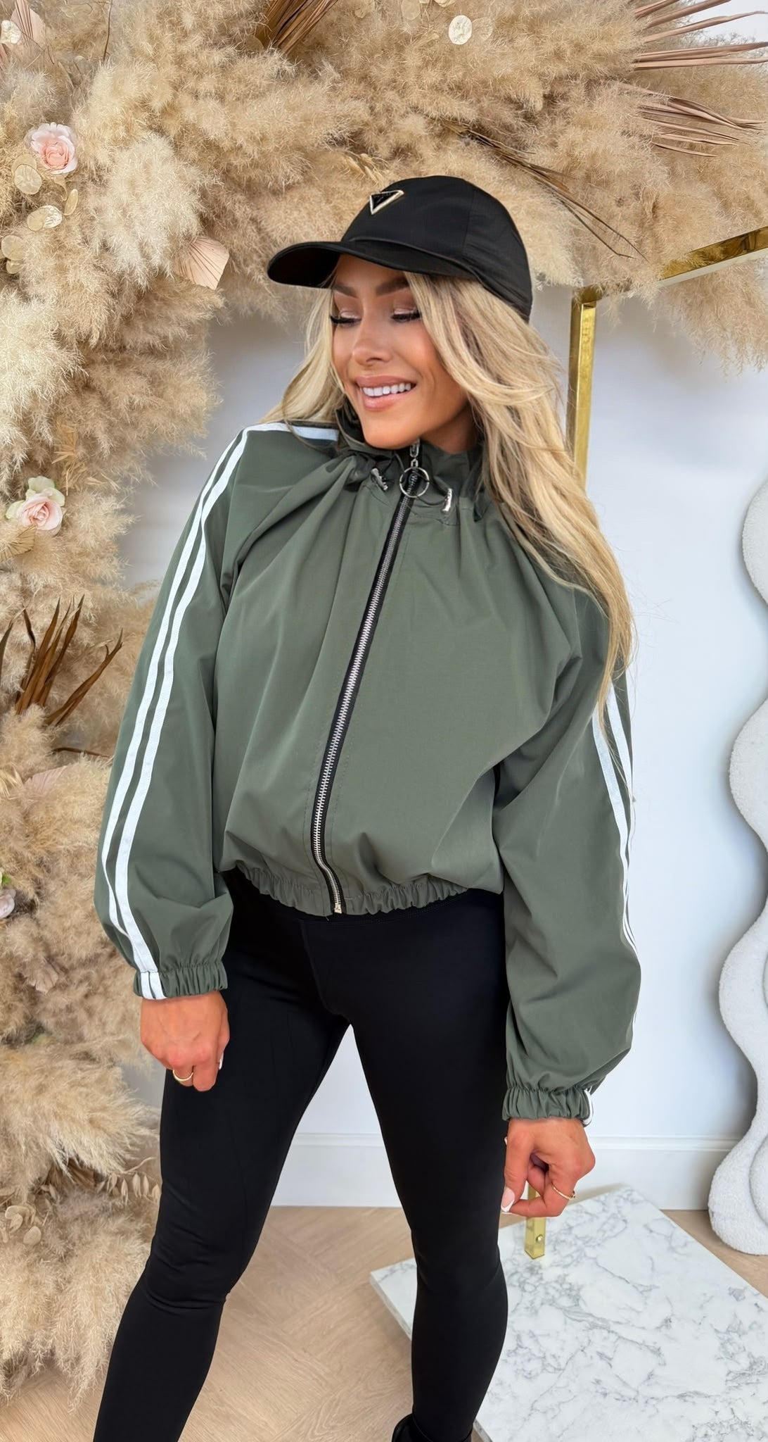 RHODE NEW STRIPED JACKET OLIVE