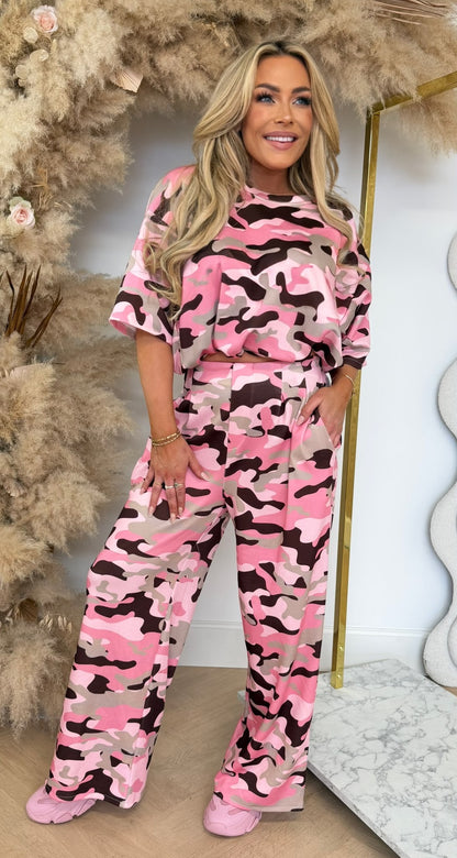 NEW CAMOUFLAGE TWO PIECE SET PINK