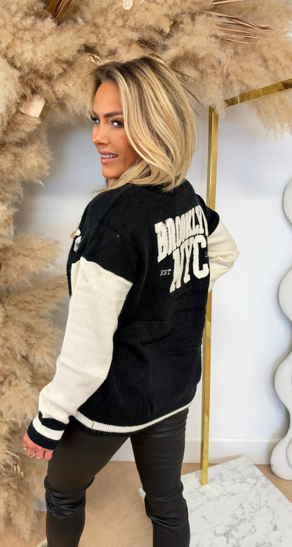 ACTIE NYC KNITTED VEST/SWEATER 230809 BLACK