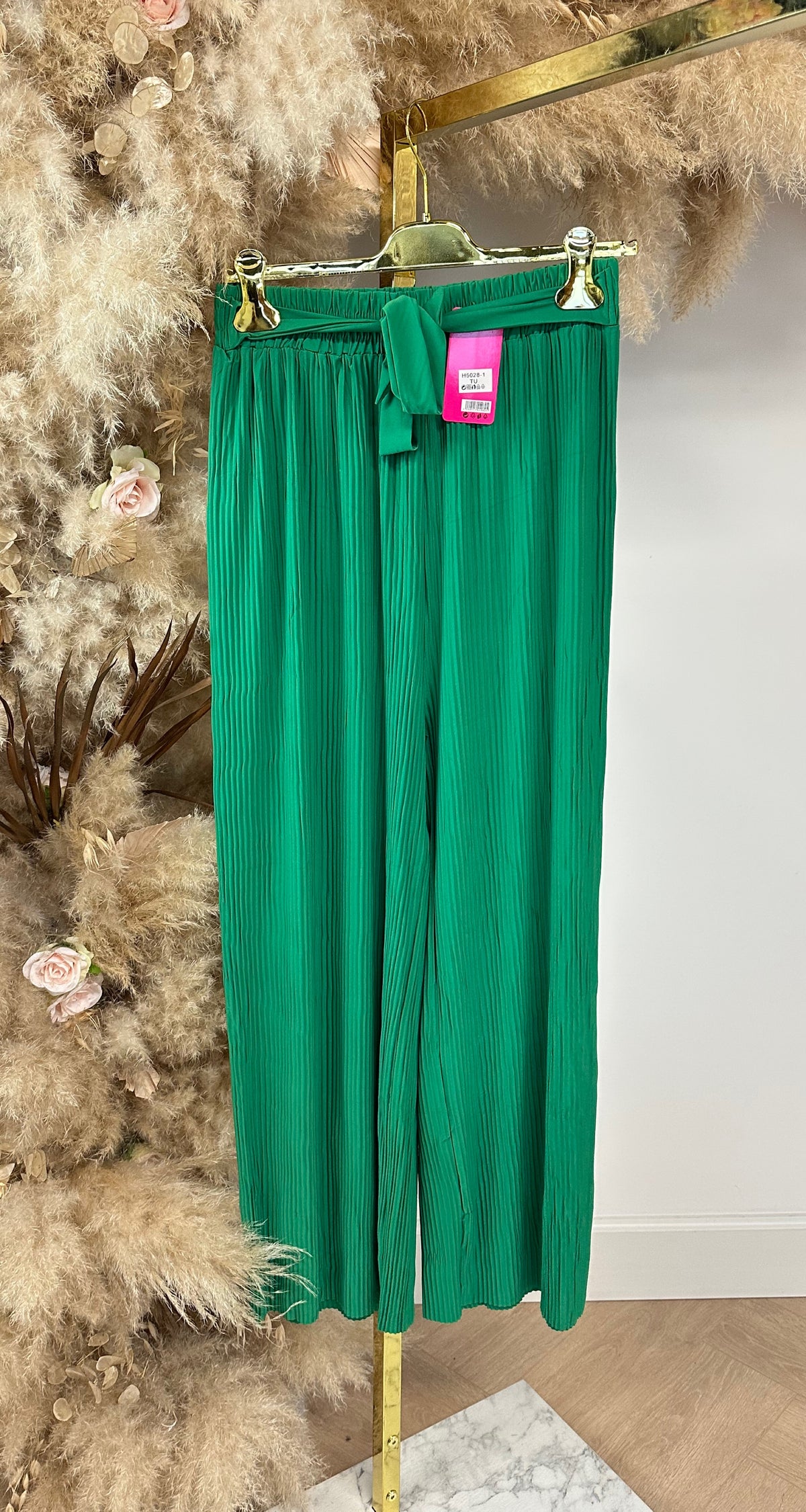 PLISSE KNOOP PANTS 5028 APPLEGREEN