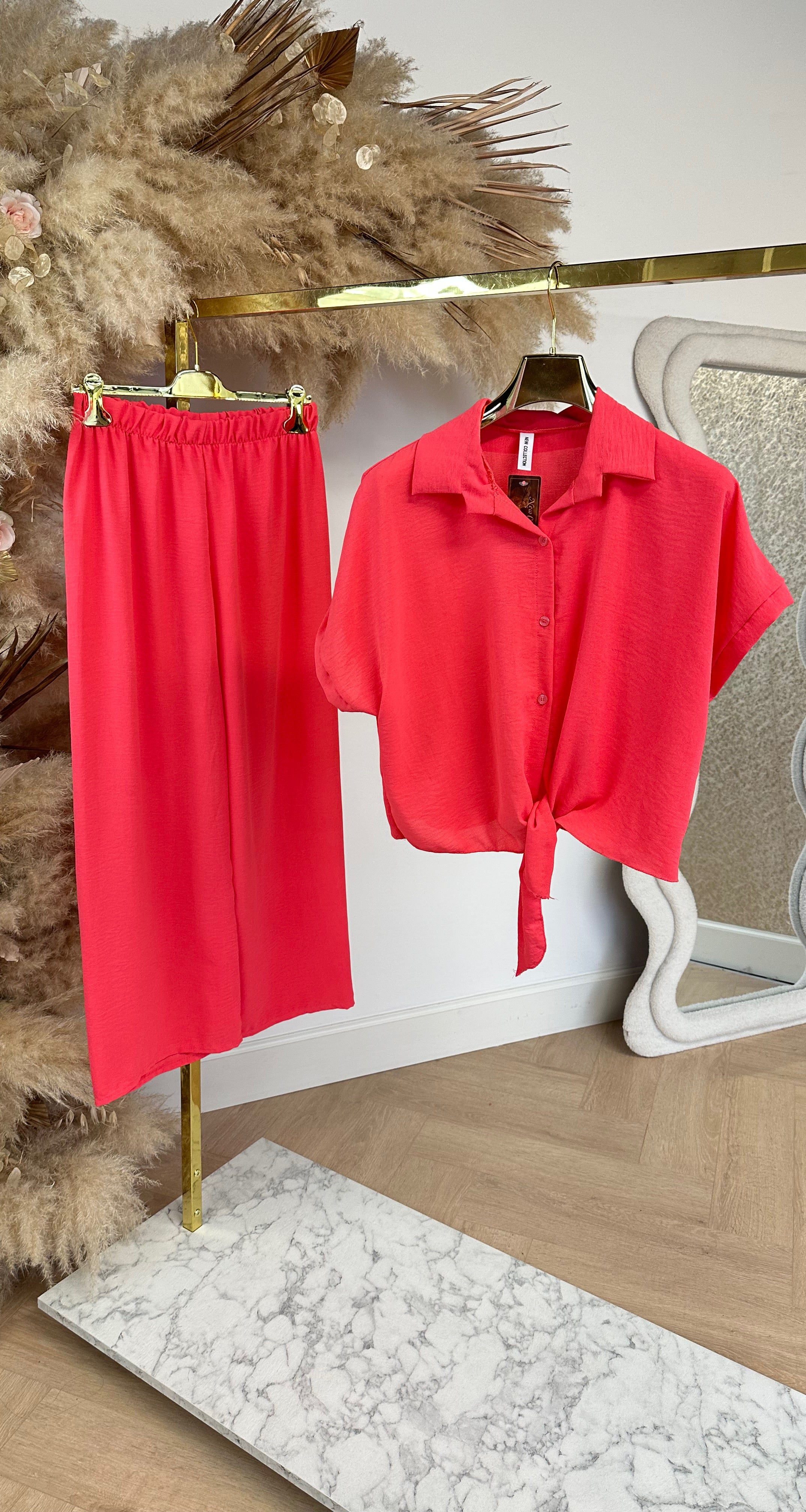 SIMPLE CLASSY CO ORD SET CORAL