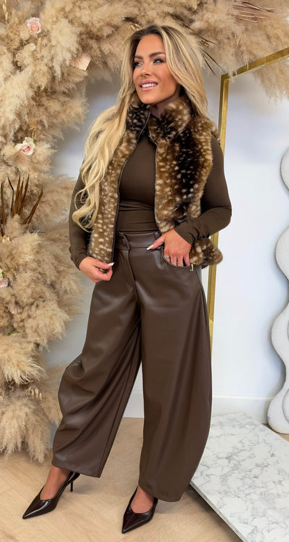 BAMBI FAKE FUR GILET 8115 CHOCO
