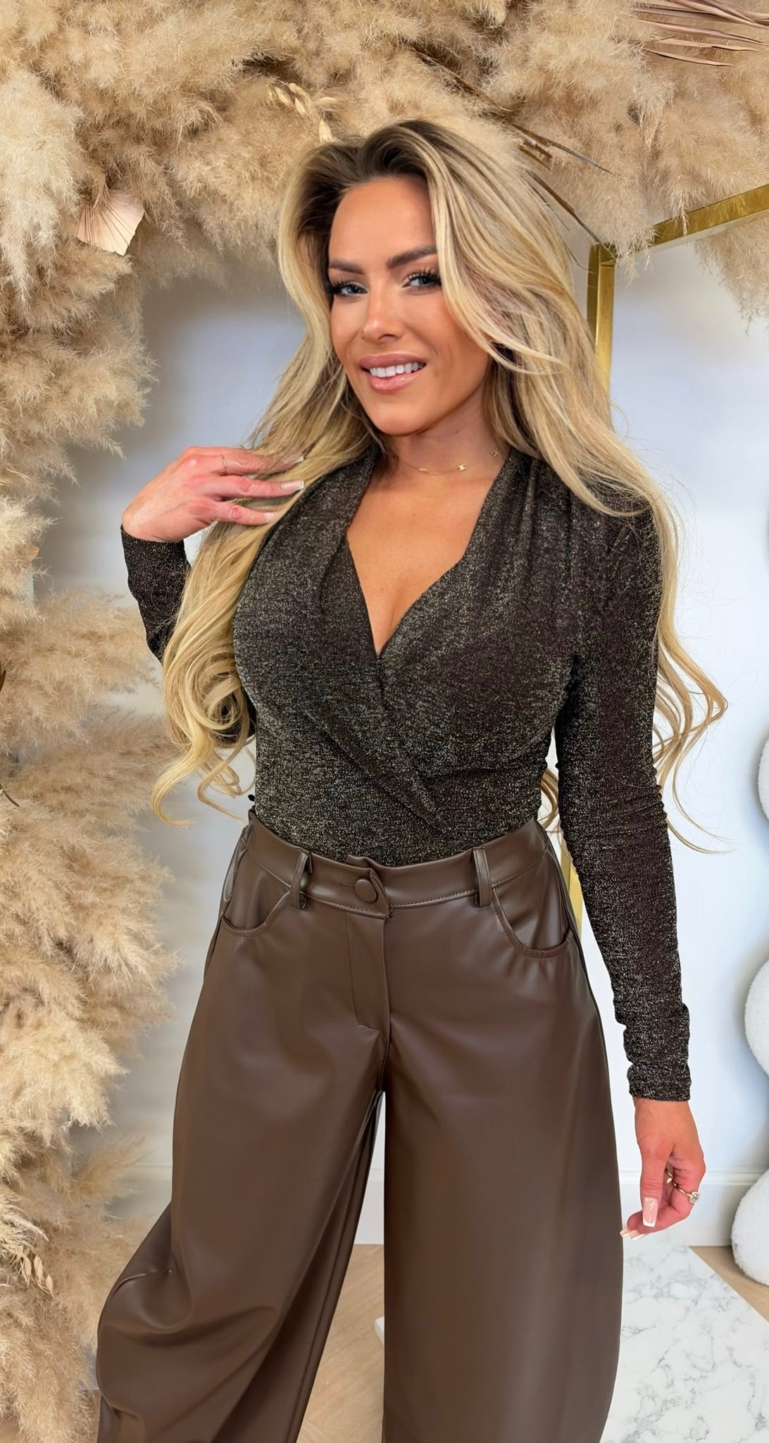 GLITTER WRAP BODY CHOCO