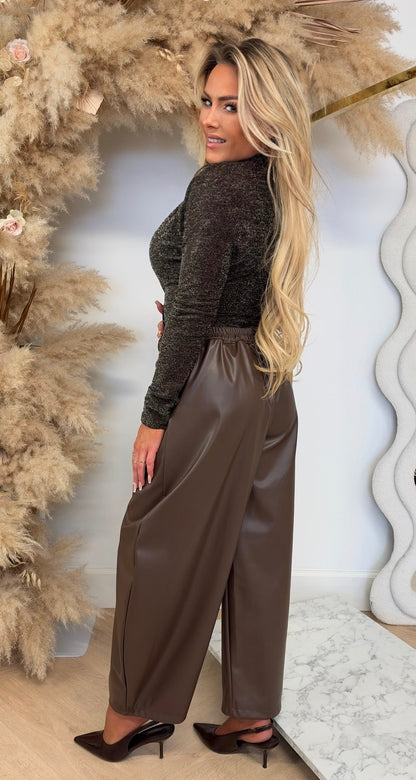 GLITTER WRAP BODY CHOCO