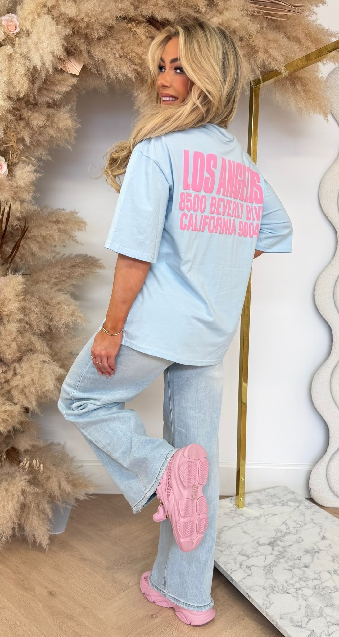 BEVERLY OVERSIZED TEE 358 LIGHTBLUE