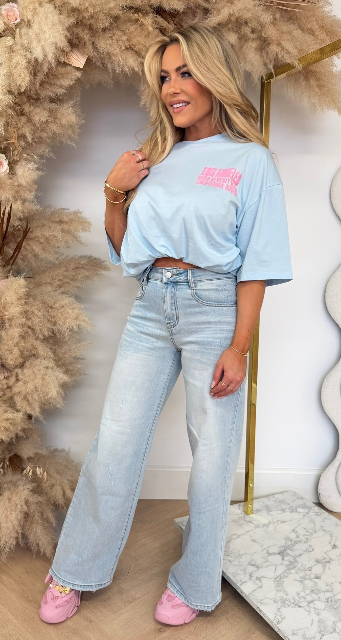 BEVERLY OVERSIZED TEE 358 LIGHTBLUE