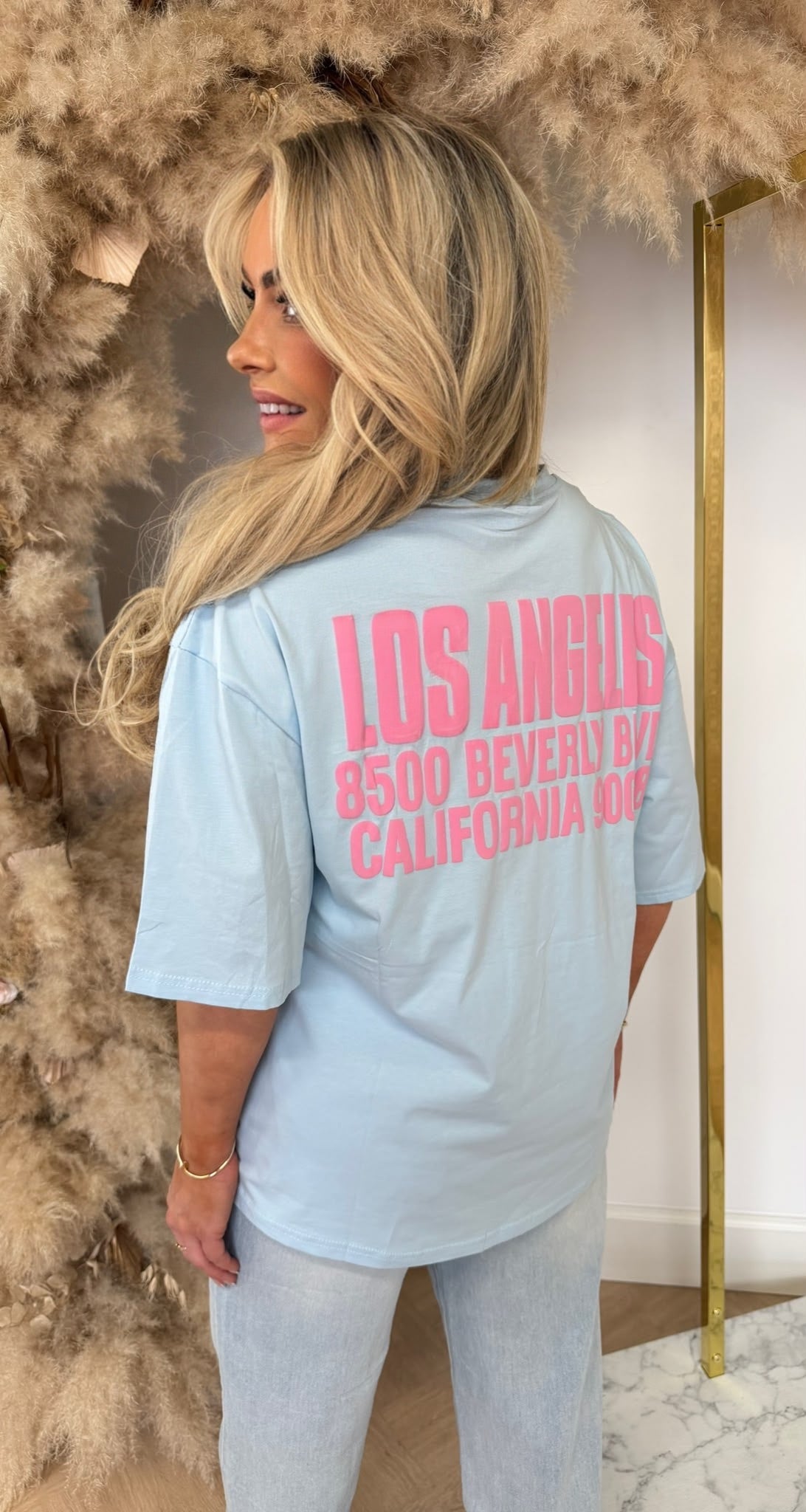 BEVERLY OVERSIZED TEE 358 LIGHTBLUE
