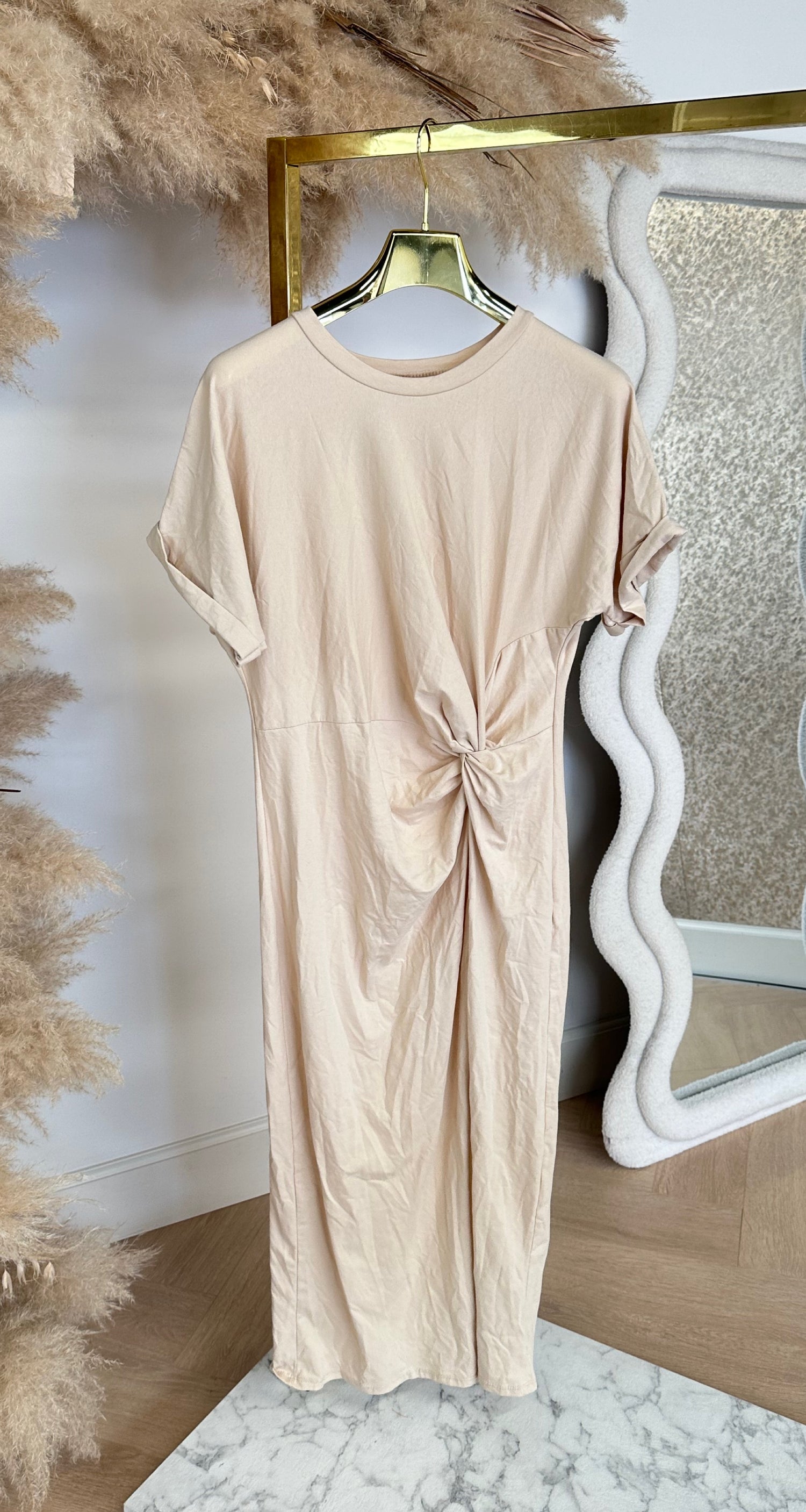 JADE KNOT MAXI DRESS BEIGE