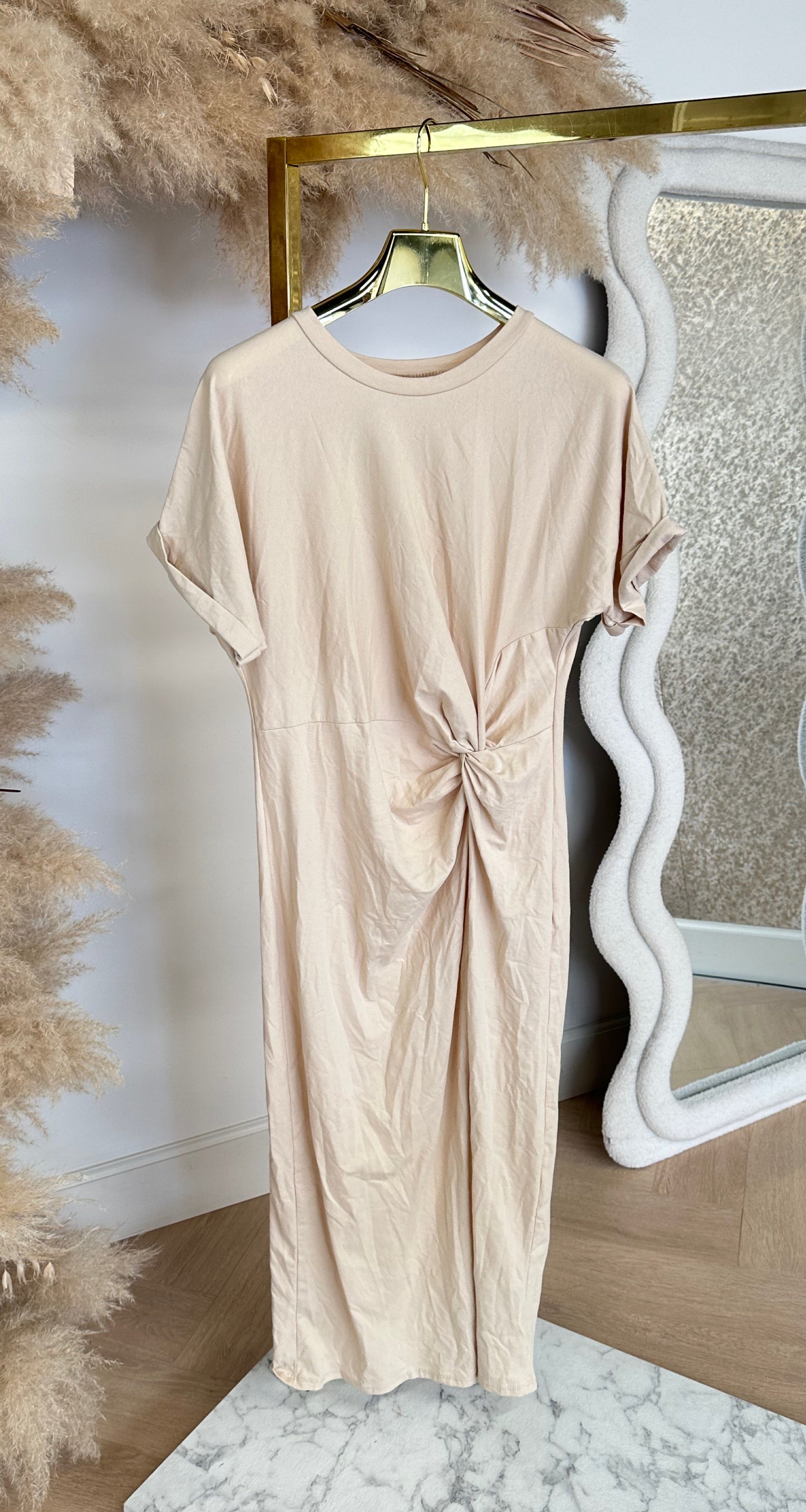 JADE KNOT MAXI DRESS BEIGE